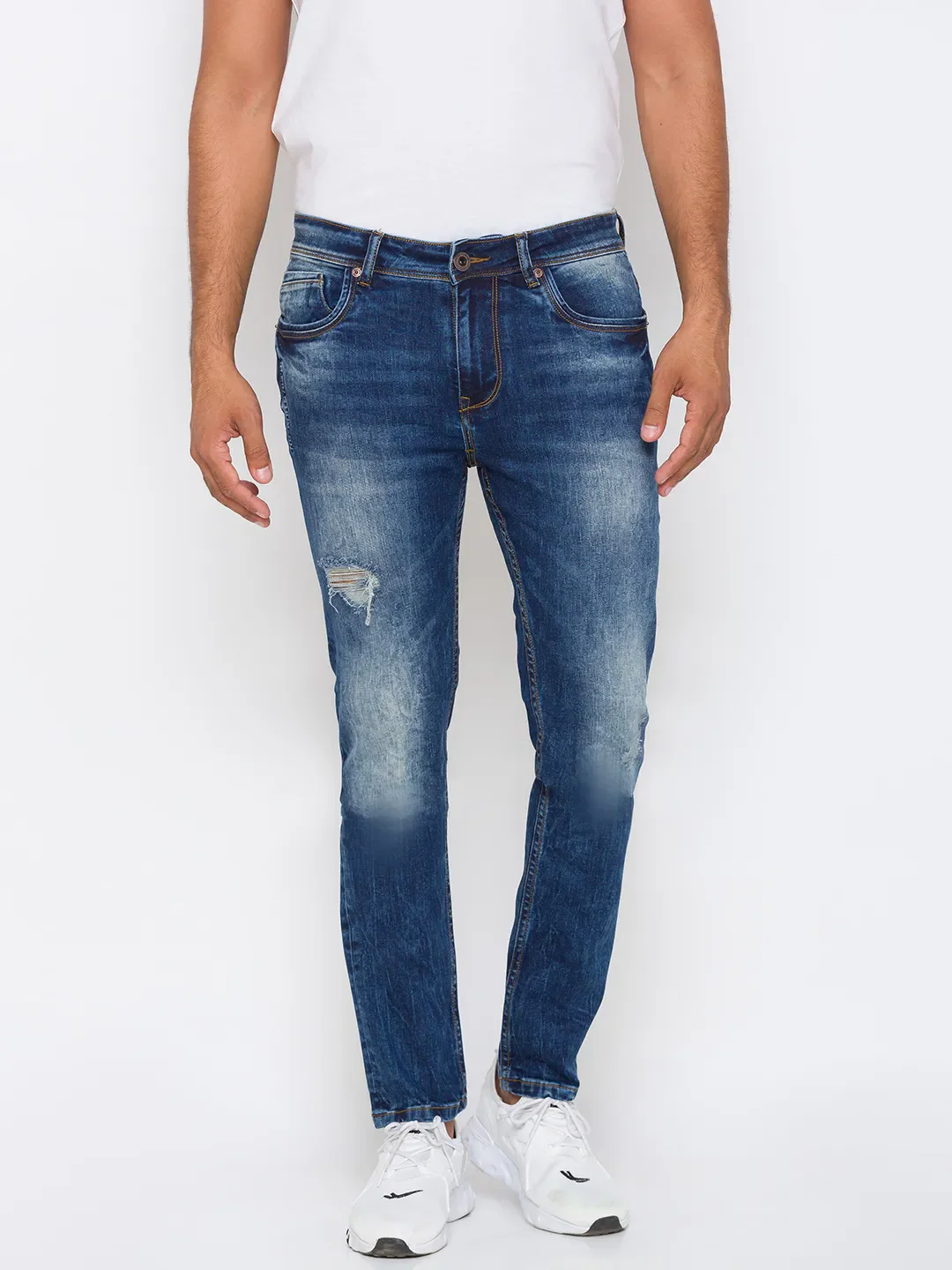 Blue Slim Straight Fit Men's Denims by Being Human Clothing