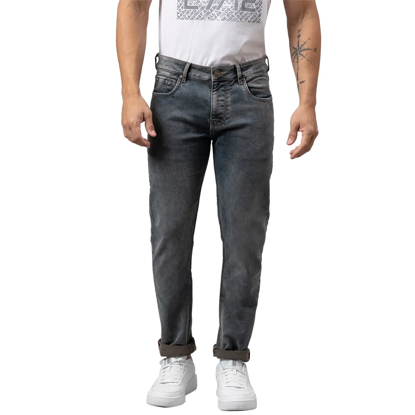 Blue Slim Straight Fit Men's Denims by Being Human Clothing