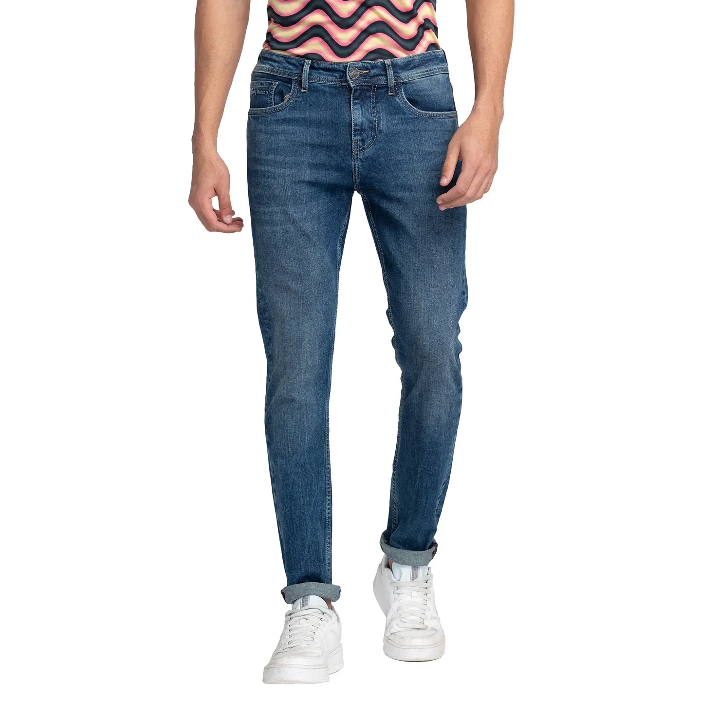 Blue Slim Straight Fit Men's Denims by Being Human Clothing