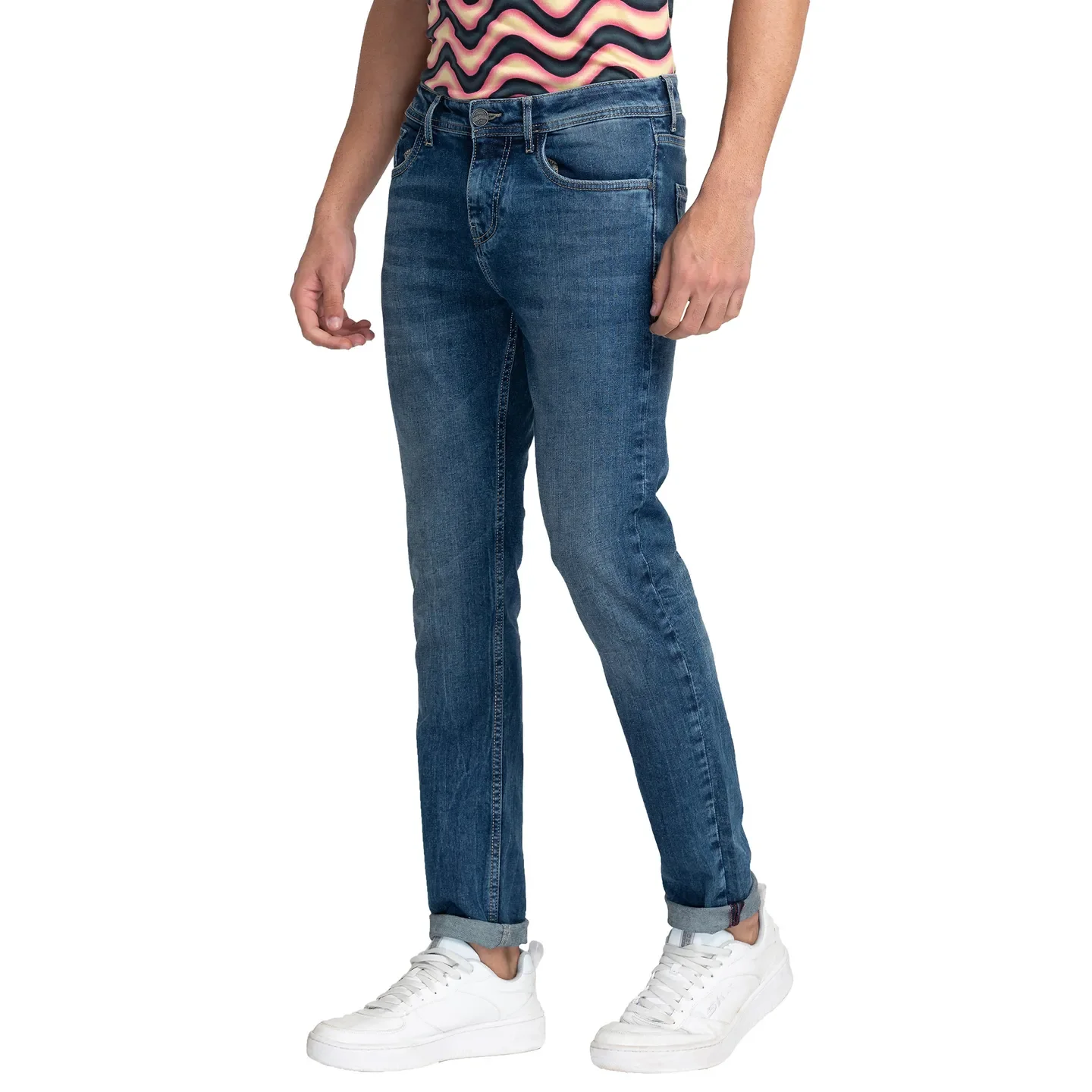 Blue Slim Straight Fit Men's Denims by Being Human Clothing - Image 2