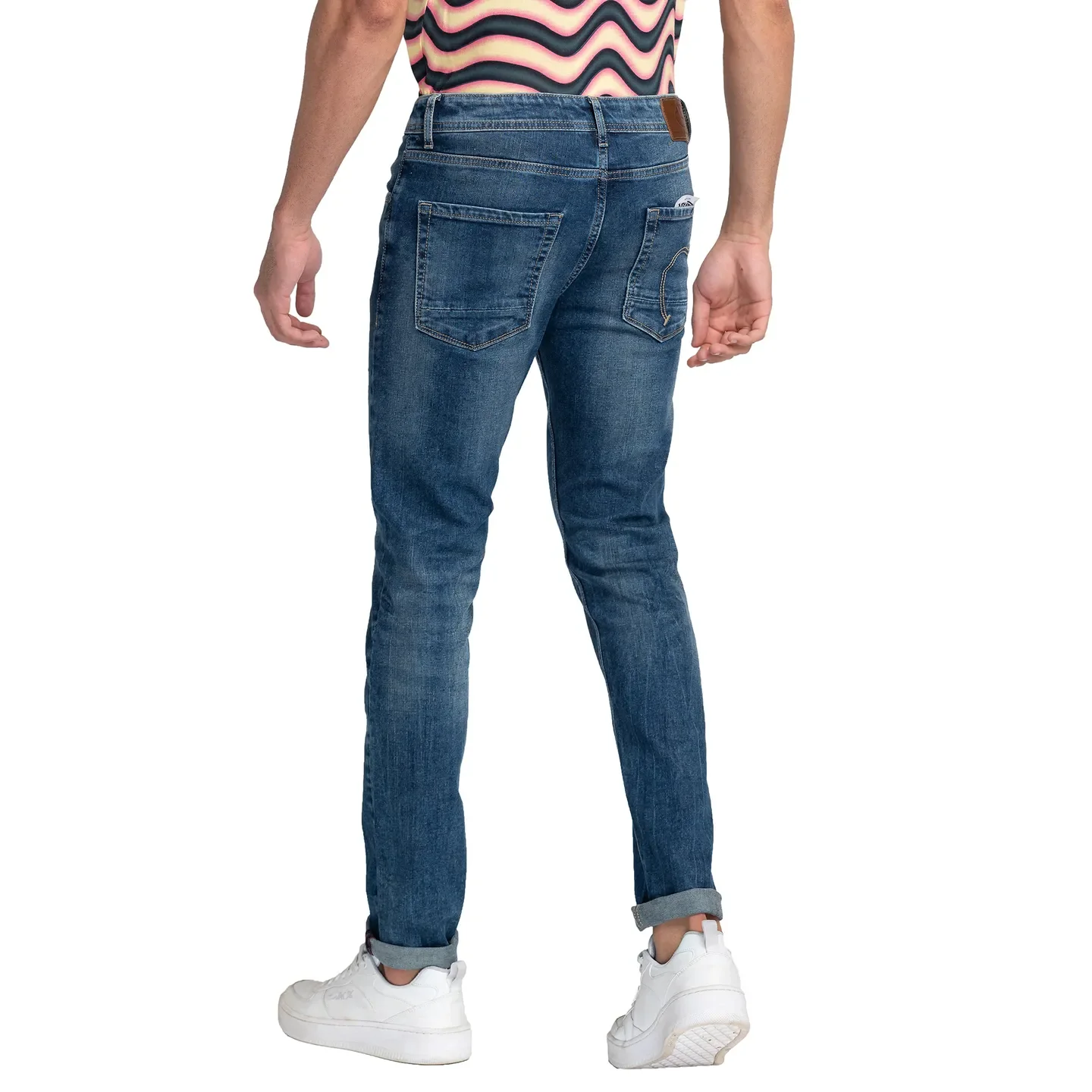 Blue Slim Straight Fit Men's Denims by Being Human Clothing - Image 3