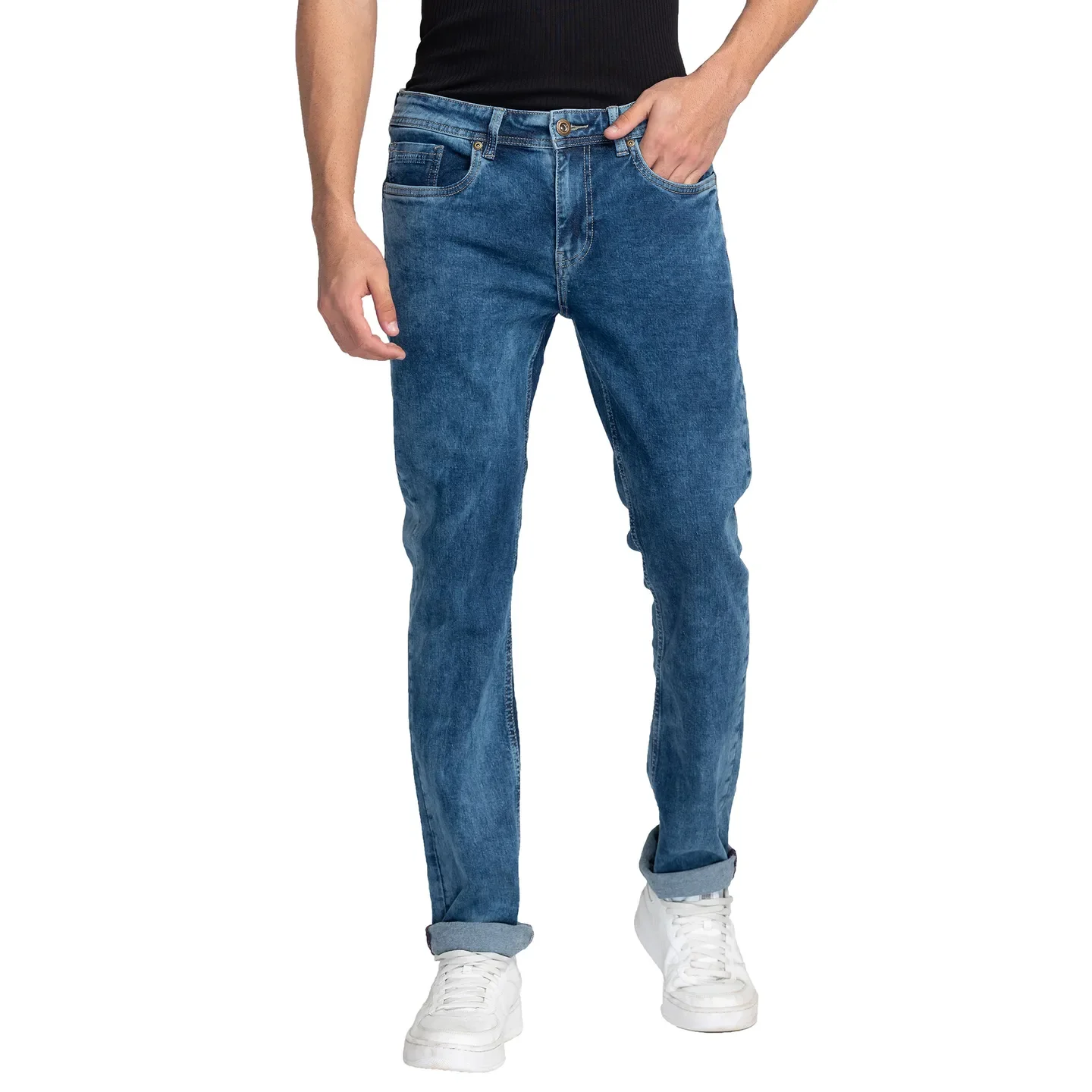 Blue Slim Straight Fit Men's Denims by Being Human Clothing