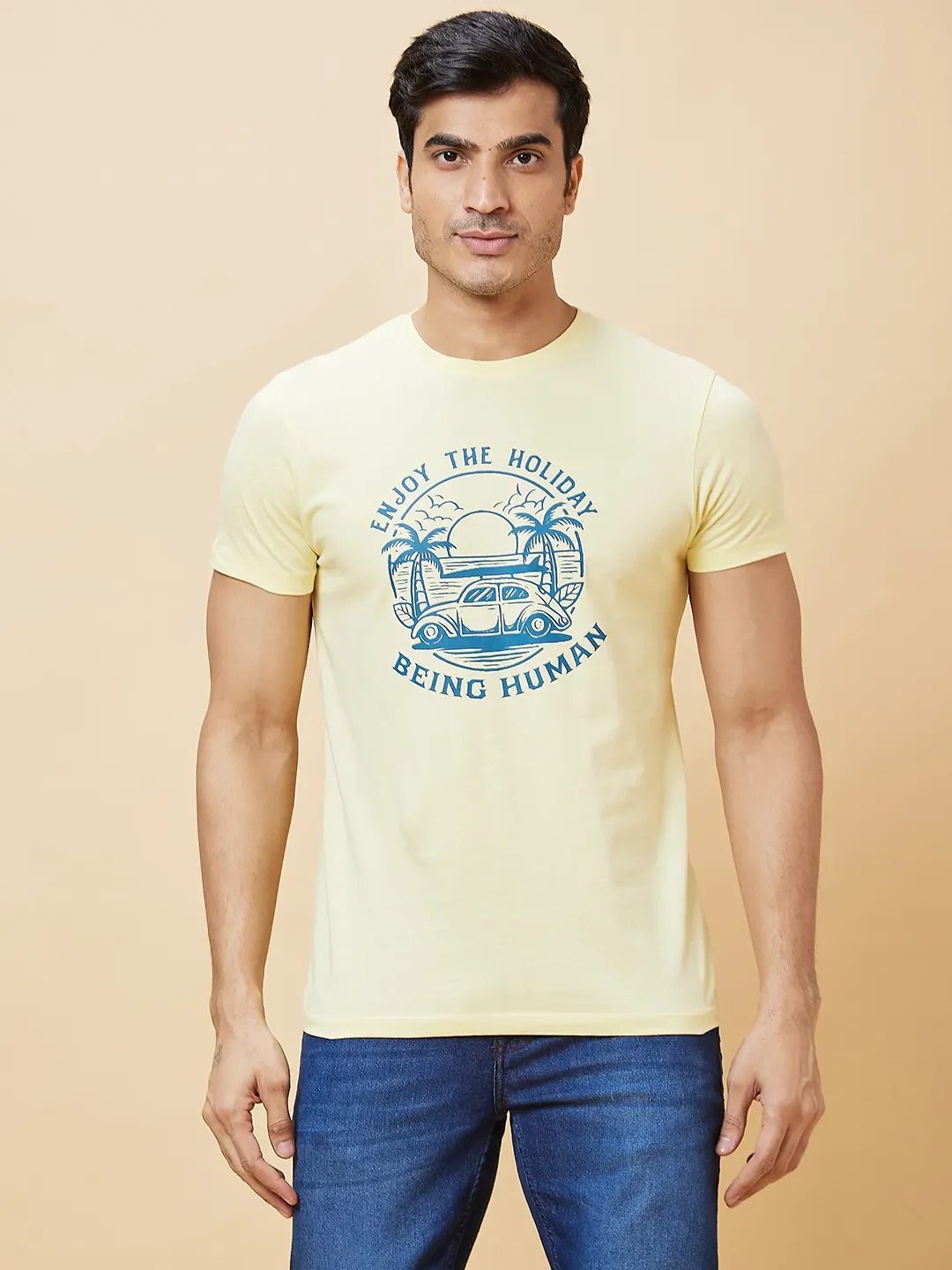 Blue Slim Straight Fit Men's Denims by Being Human Clothing