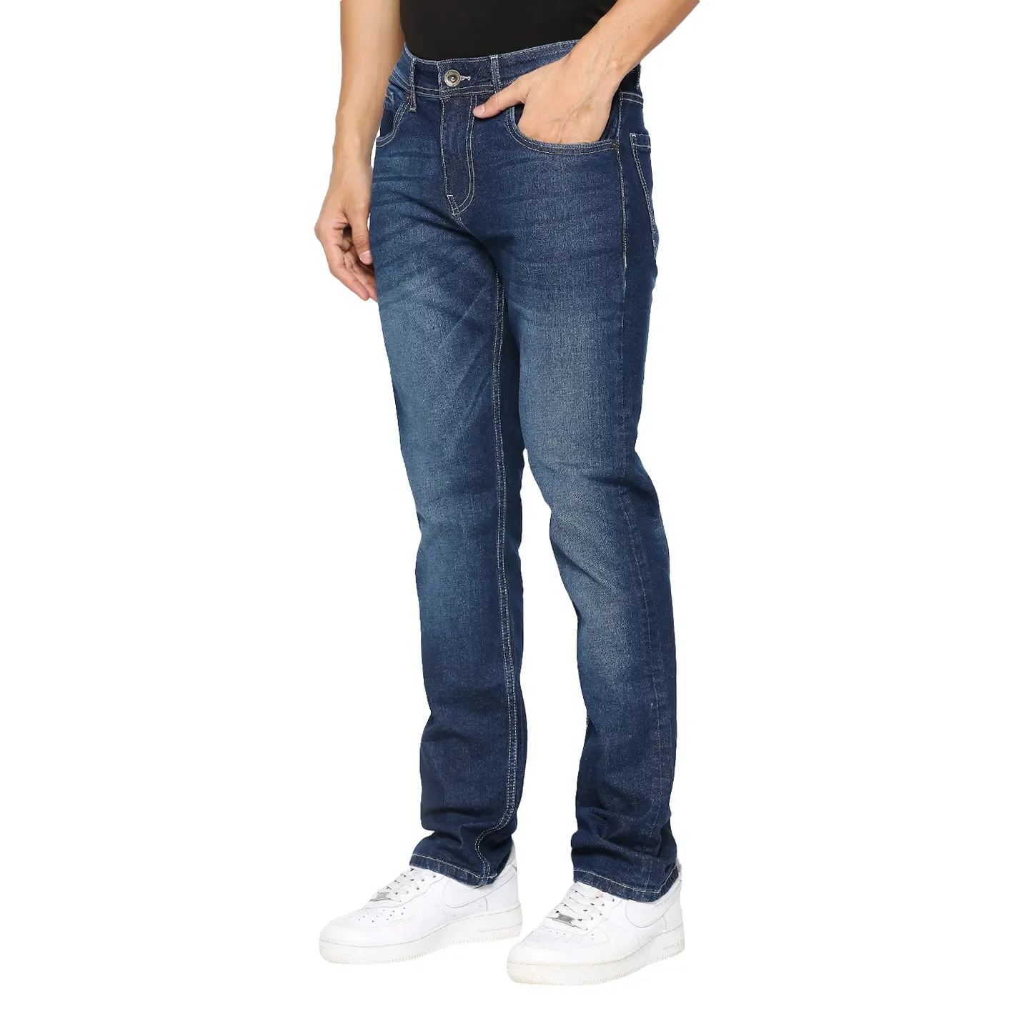 Blue Slim Straight Fit Men's Denims by Being Human Clothing - Image 2
