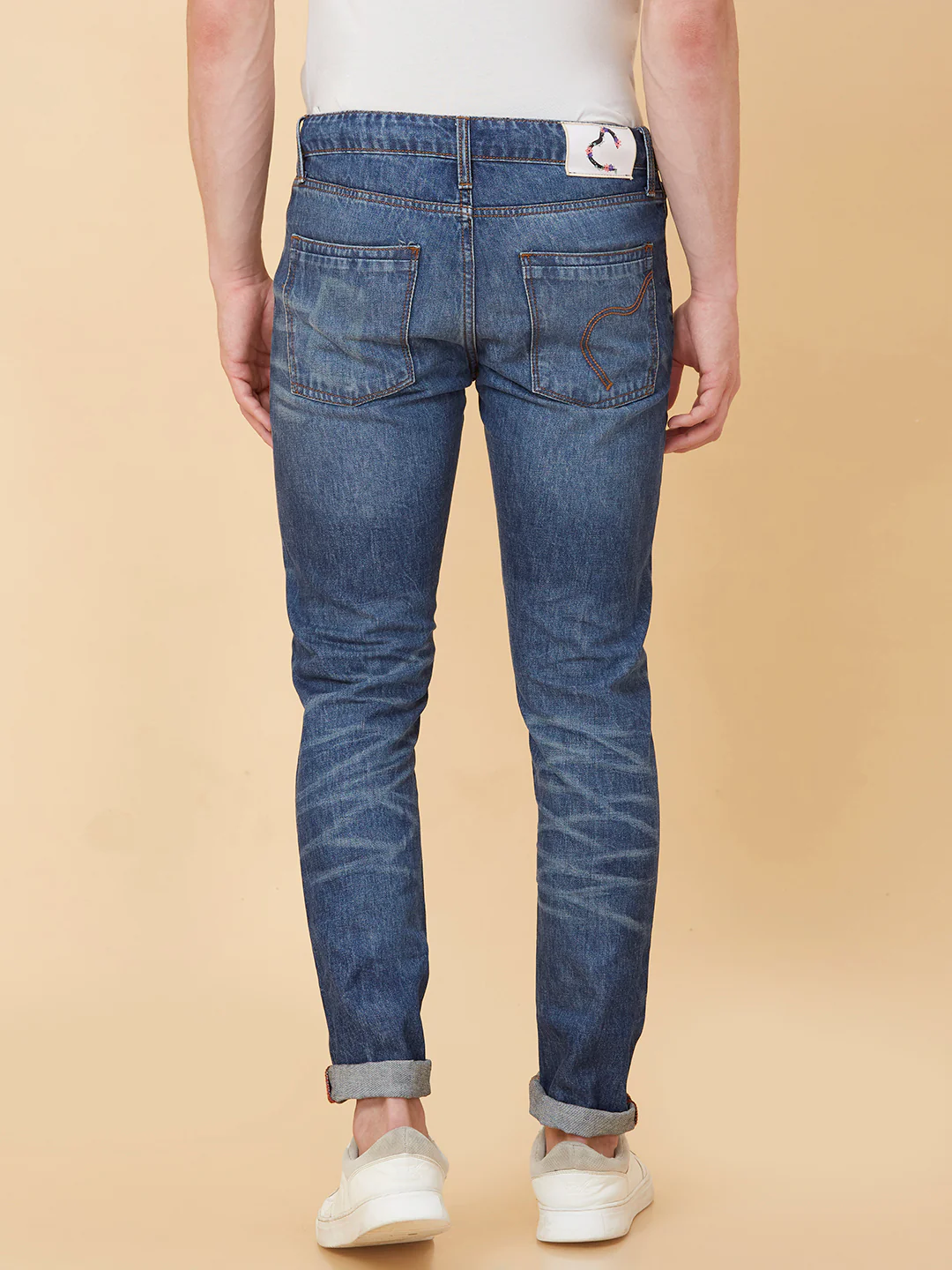 Blue Slim Straight Fit Denims For Men By Being Human Clothing - Image 3