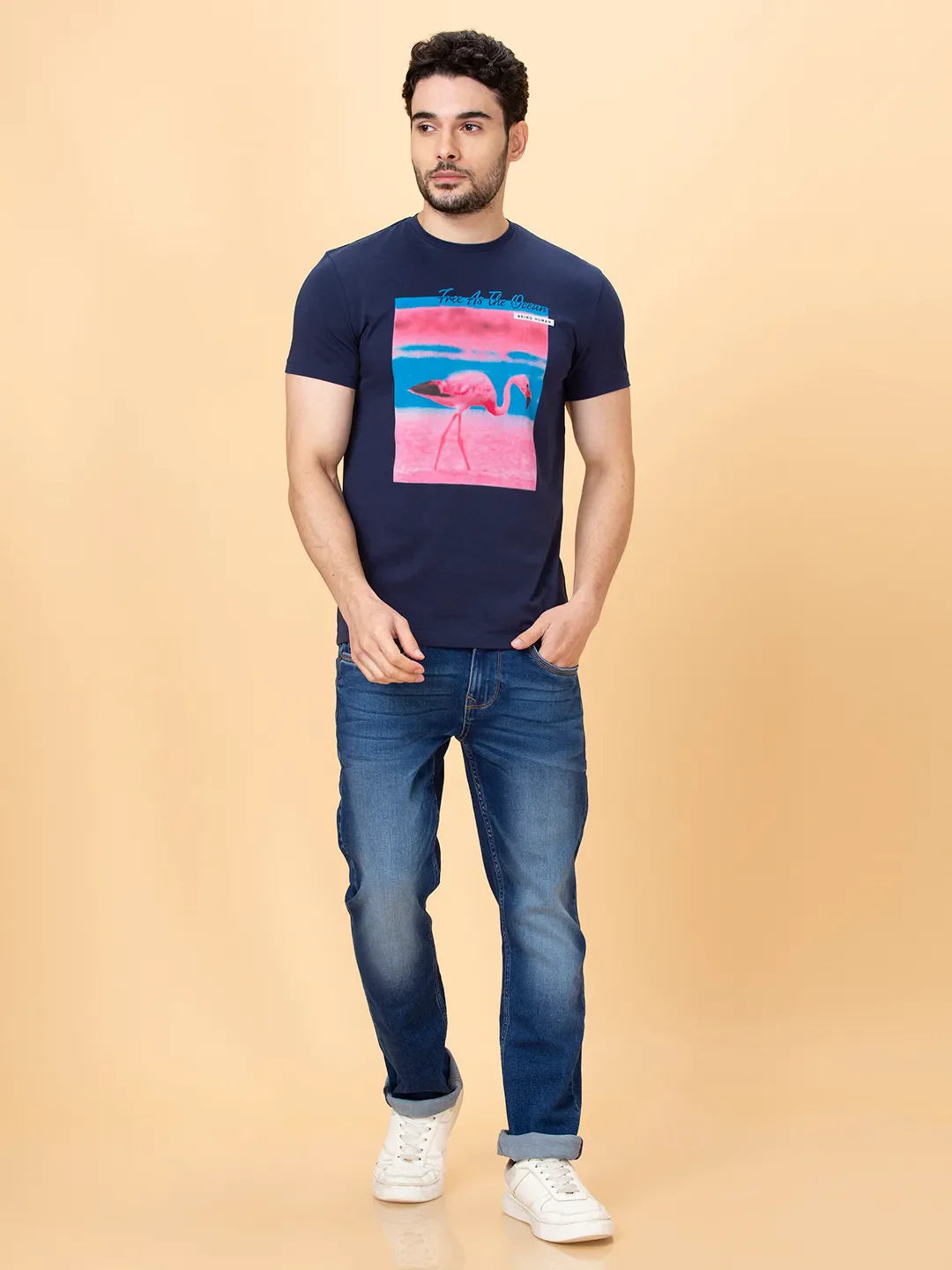 Blue Slim Straight Fit Men's Denims by Being Human Clothing - Image 2