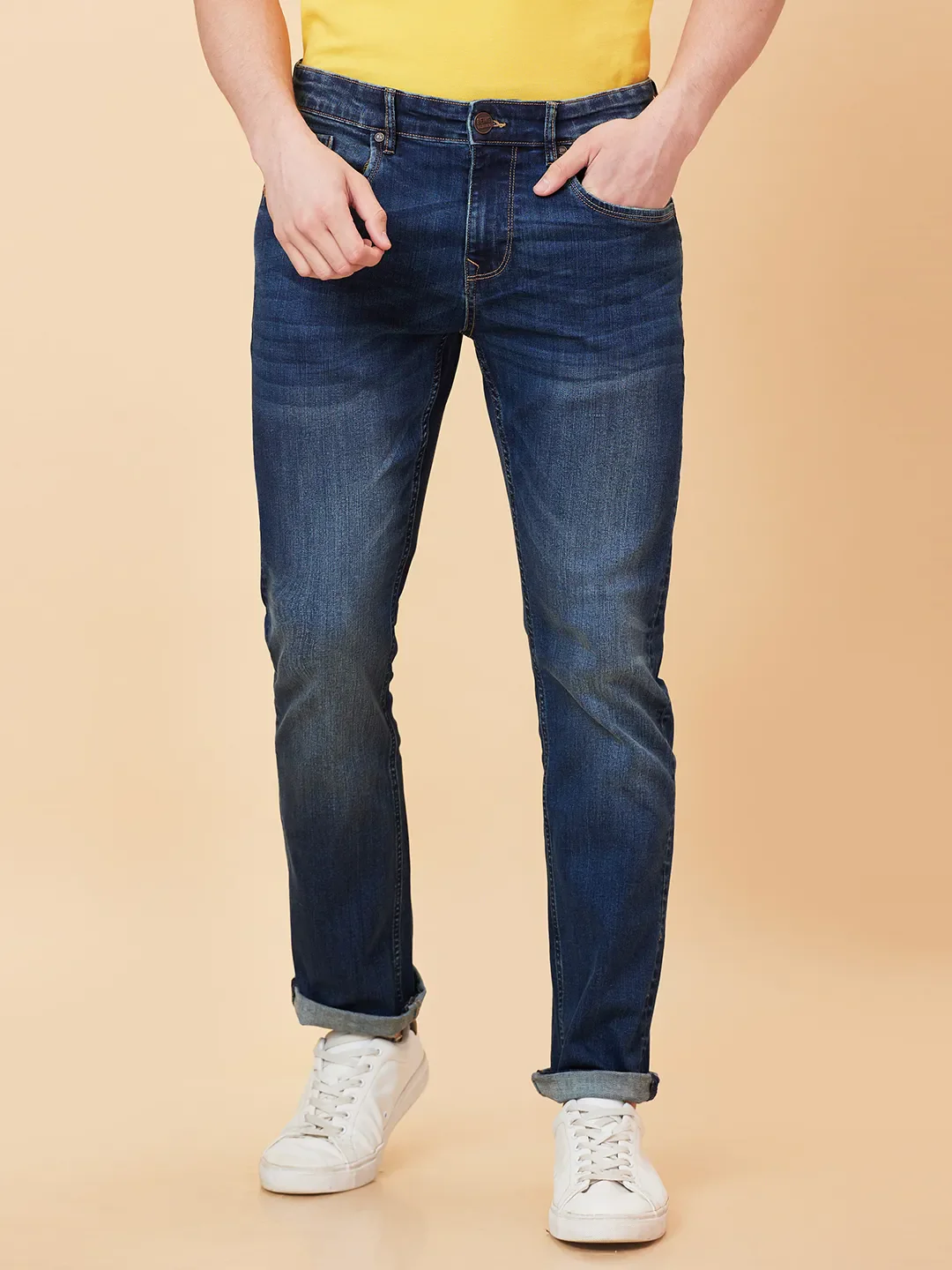 Blue Slim Straight Fit Men's Denims by Being Human Clothing