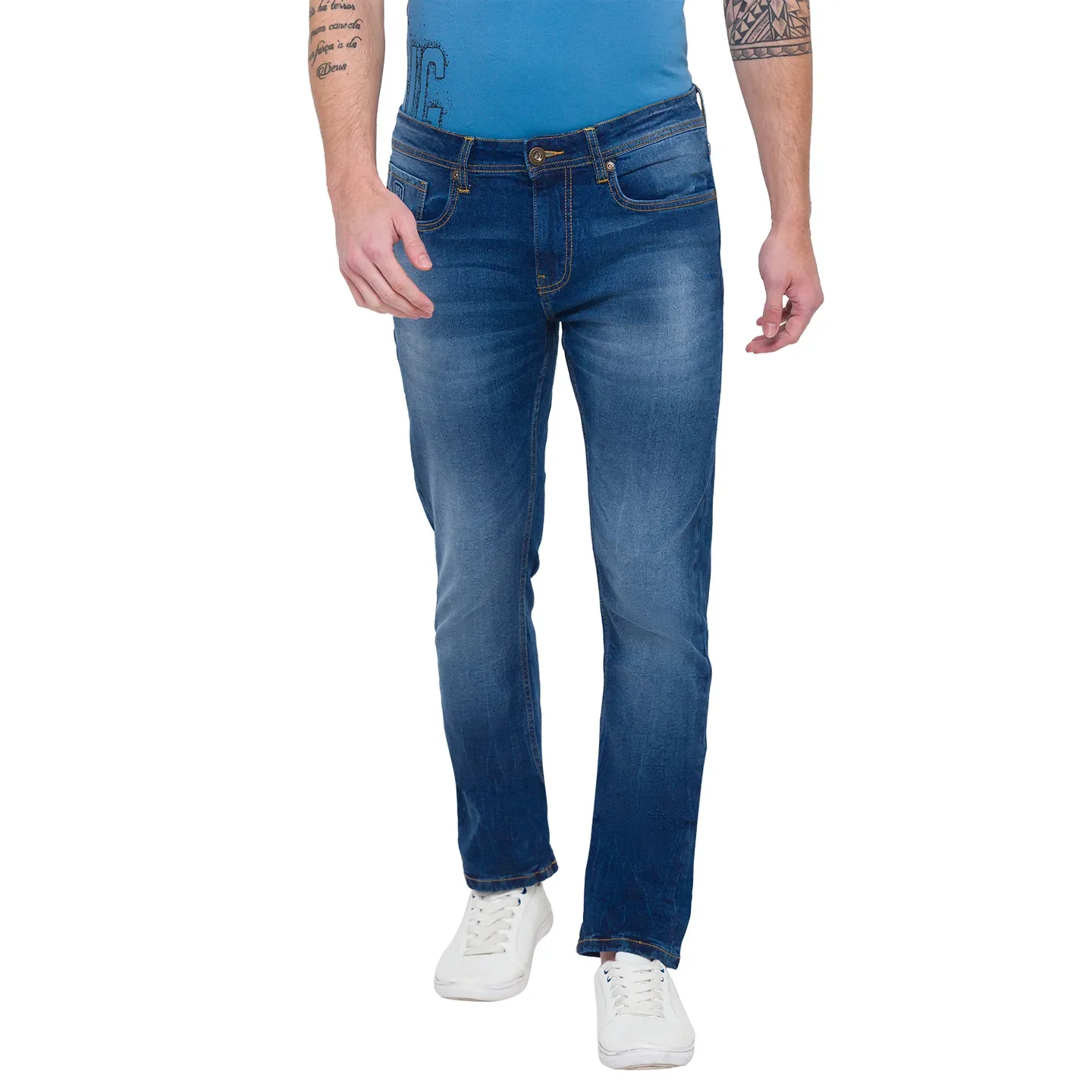 Blue Slim Straight Fit Men's Denims by Being Human Clothing