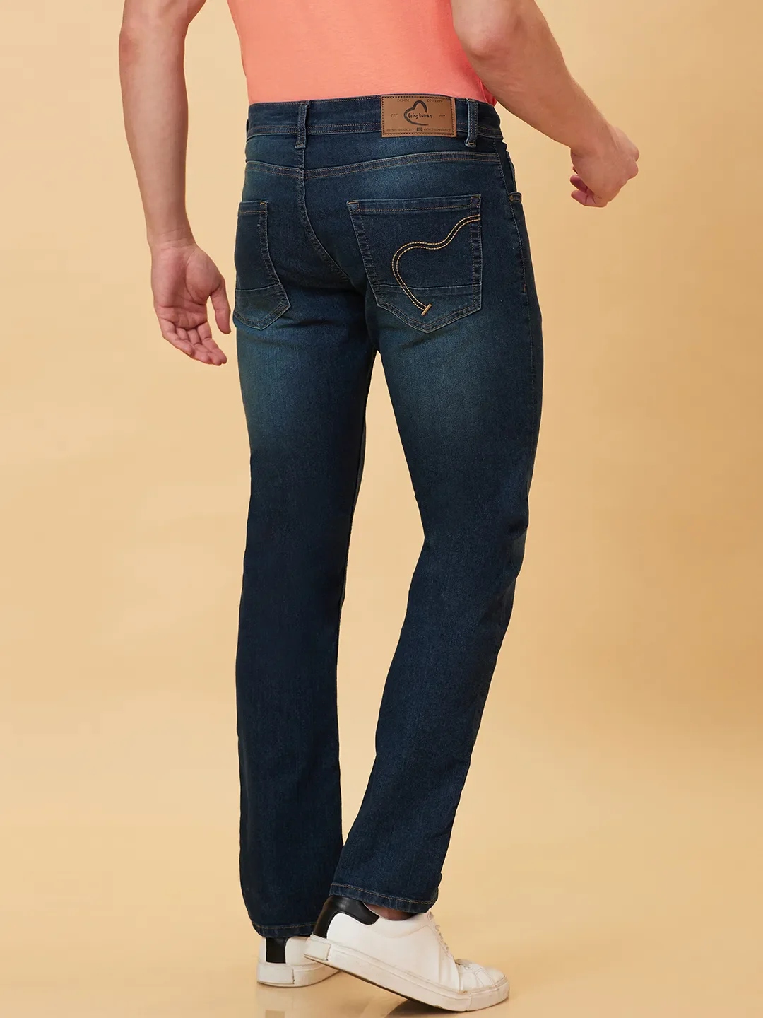 Blue Slim Straight Fit Men's Denims by Being Human Clothing - Image 2