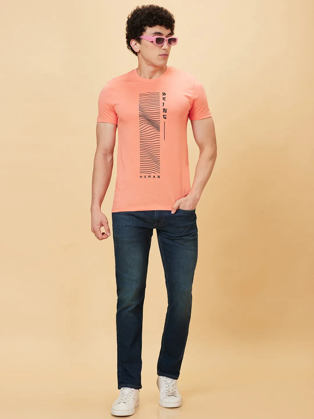 Blue Slim Straight Fit Men's Denims by Being Human Clothing - Image 5