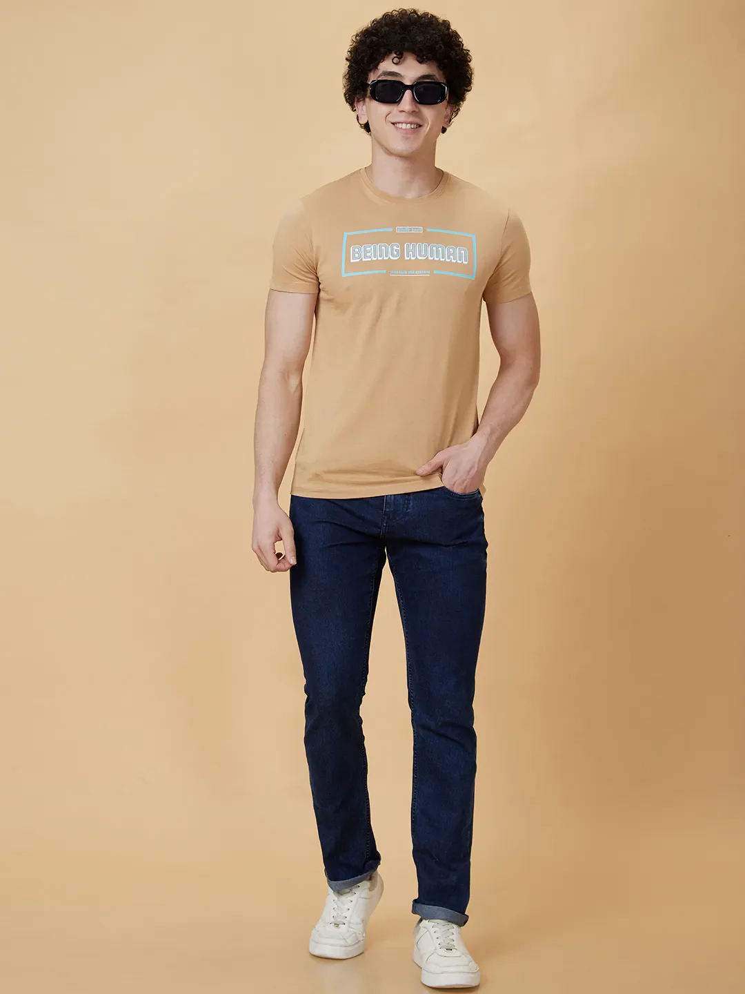 Blue Slim Straight Fit Men's Denims by Being Human Clothing - Image 5