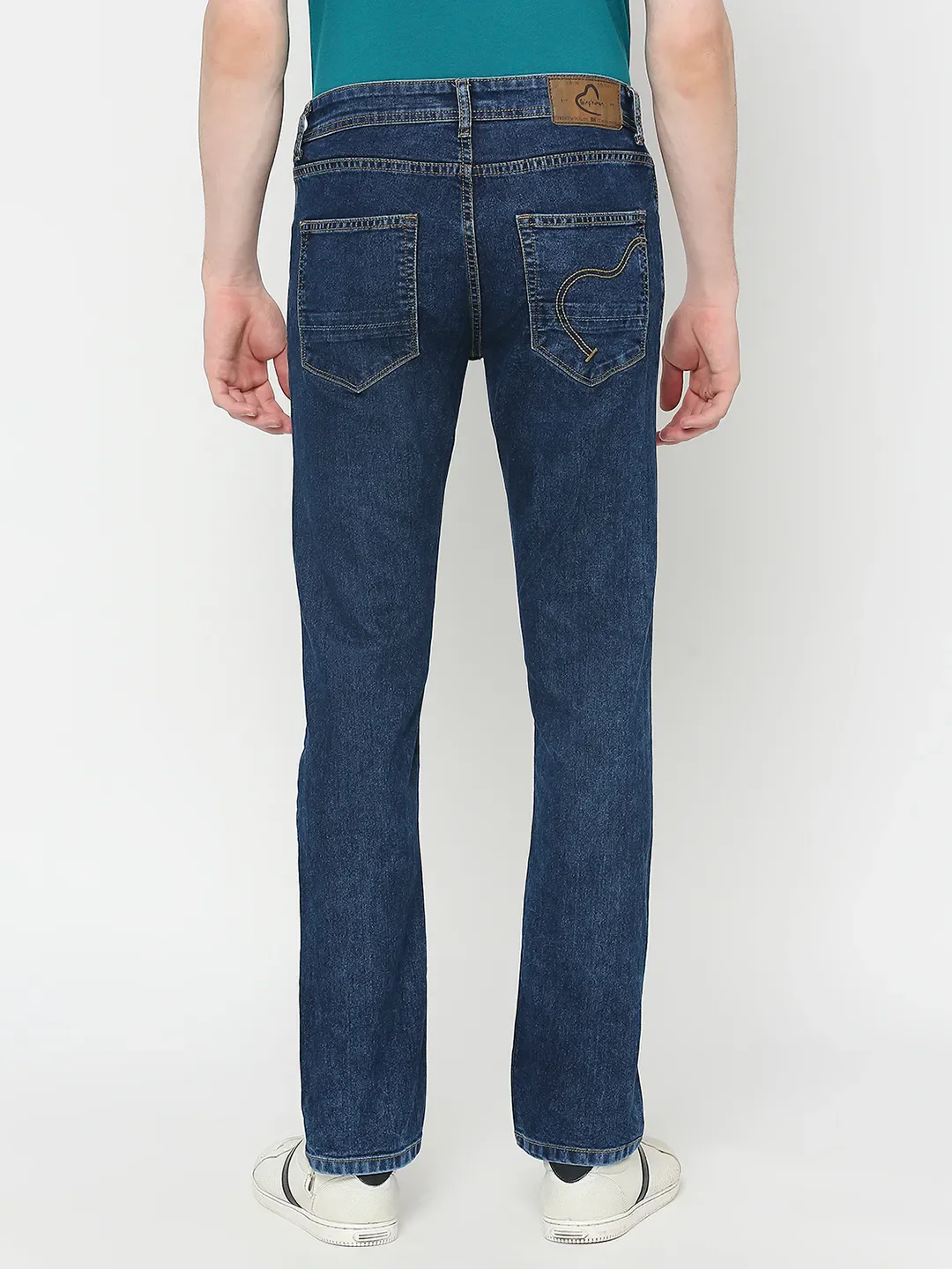 Blue Slim Straight Fit Men's Denims by Being Human Clothing - Image 4