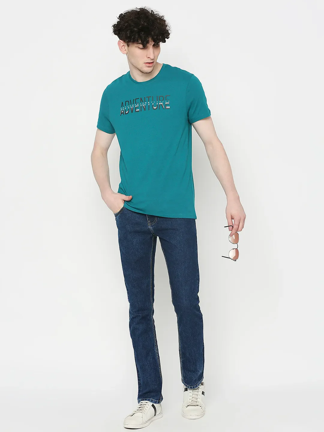 Blue Slim Straight Fit Men's Denims by Being Human Clothing - Image 6