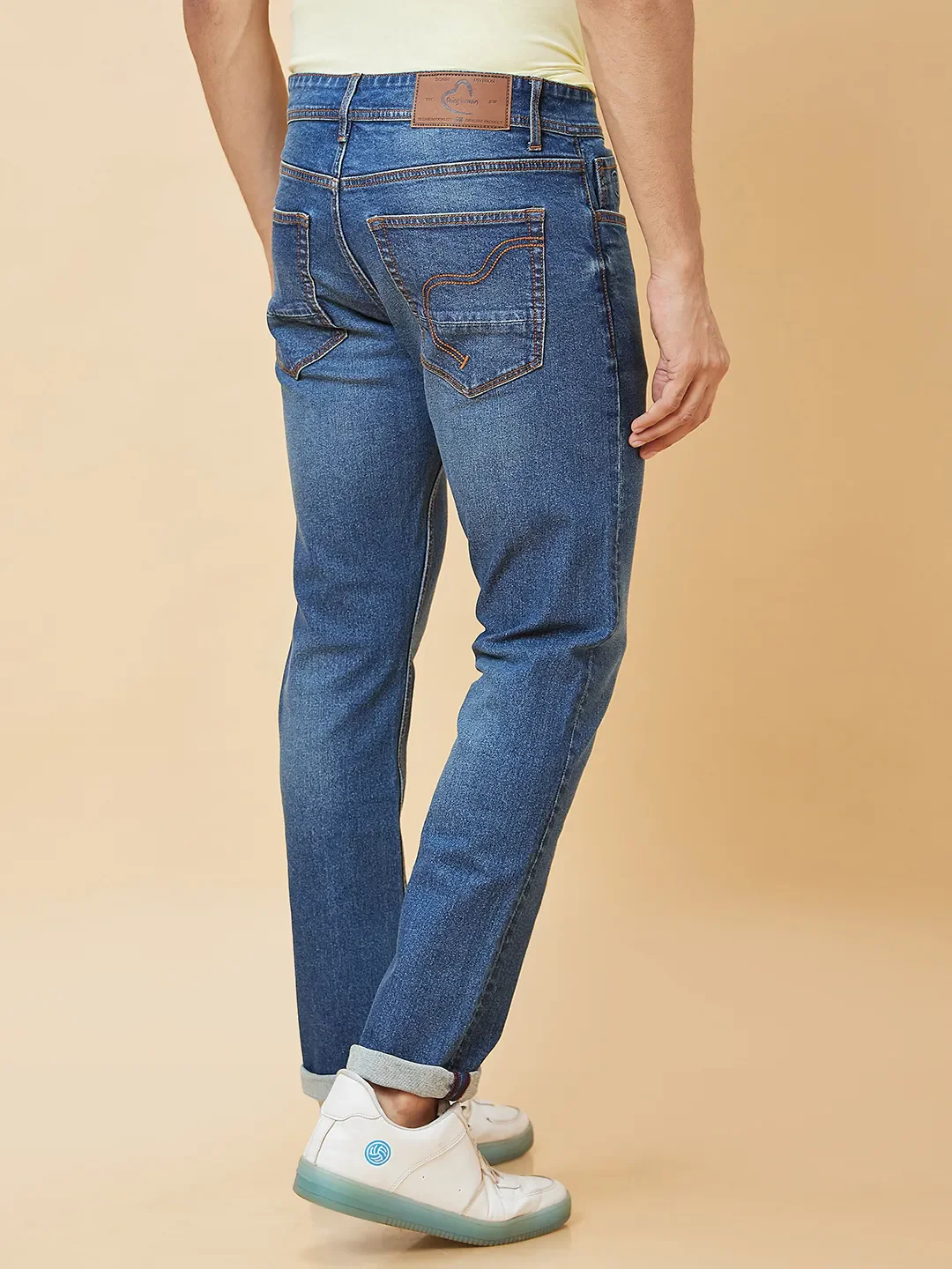 Blue Slim Straight Fit Men's Denims by Being Human Clothing - Image 4