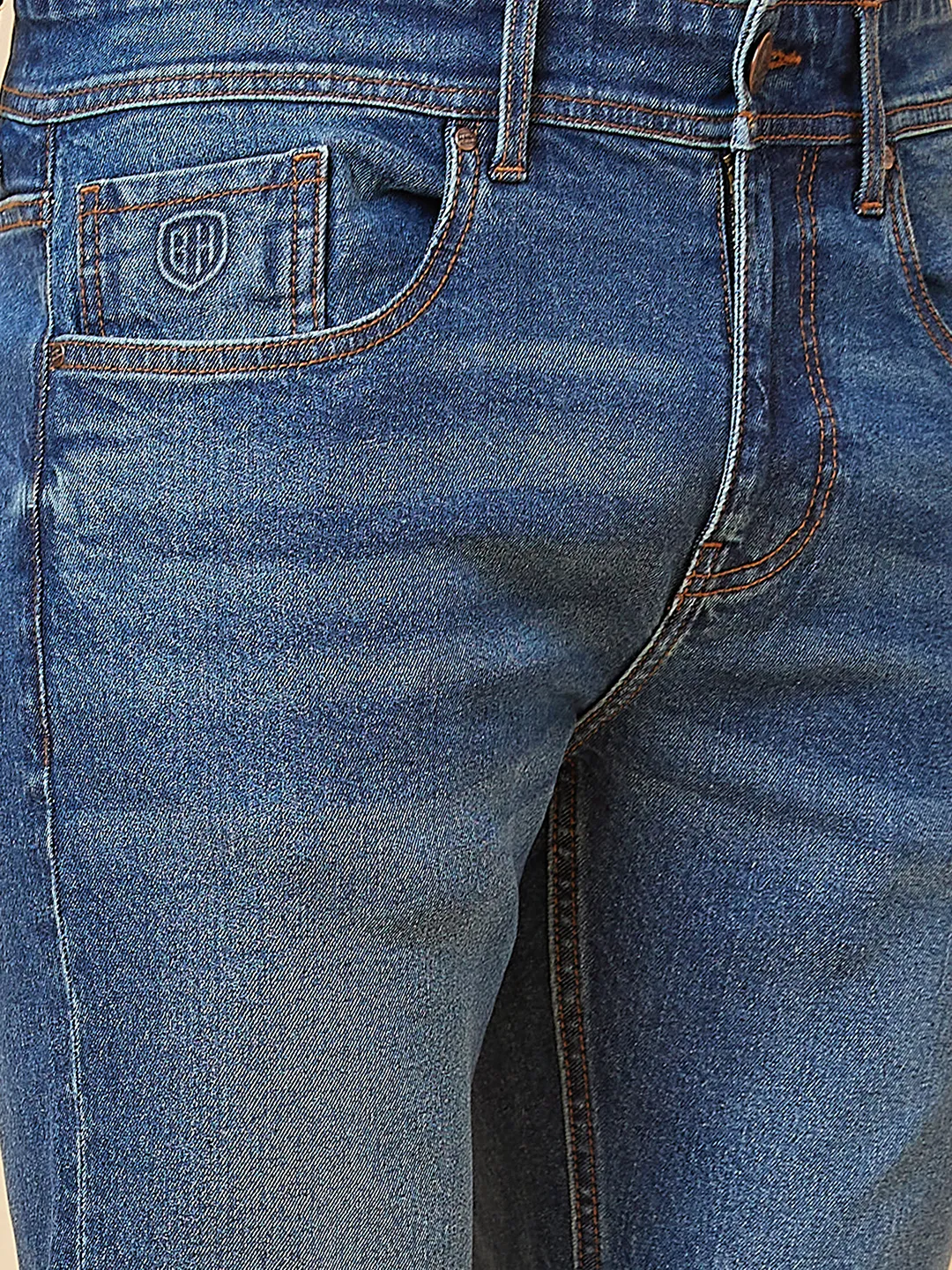 Blue Slim Straight Fit Men's Denims by Being Human Clothing - Image 5