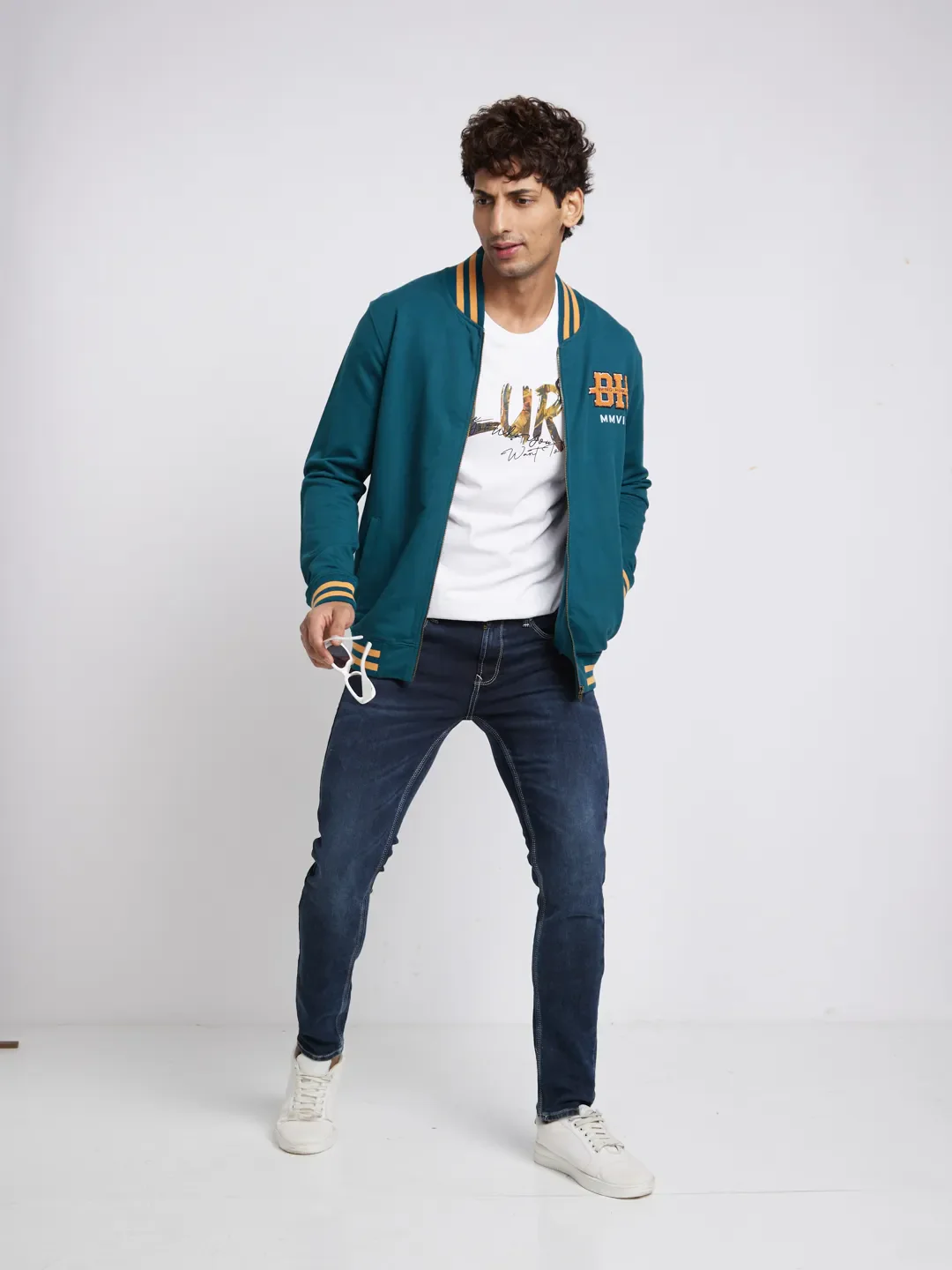 Green Regular Fit Round Neck Long Sleeves Men's Sweatshirt by Being Human Clothing - Image 2