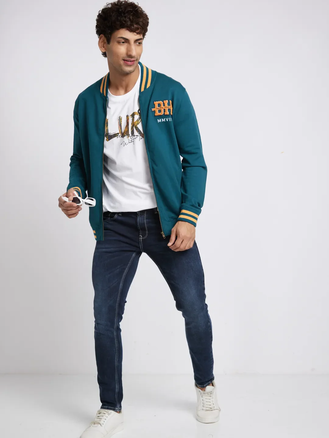 Green Regular Fit Round Neck Long Sleeves Men's Sweatshirt by Being Human Clothing - Image 5
