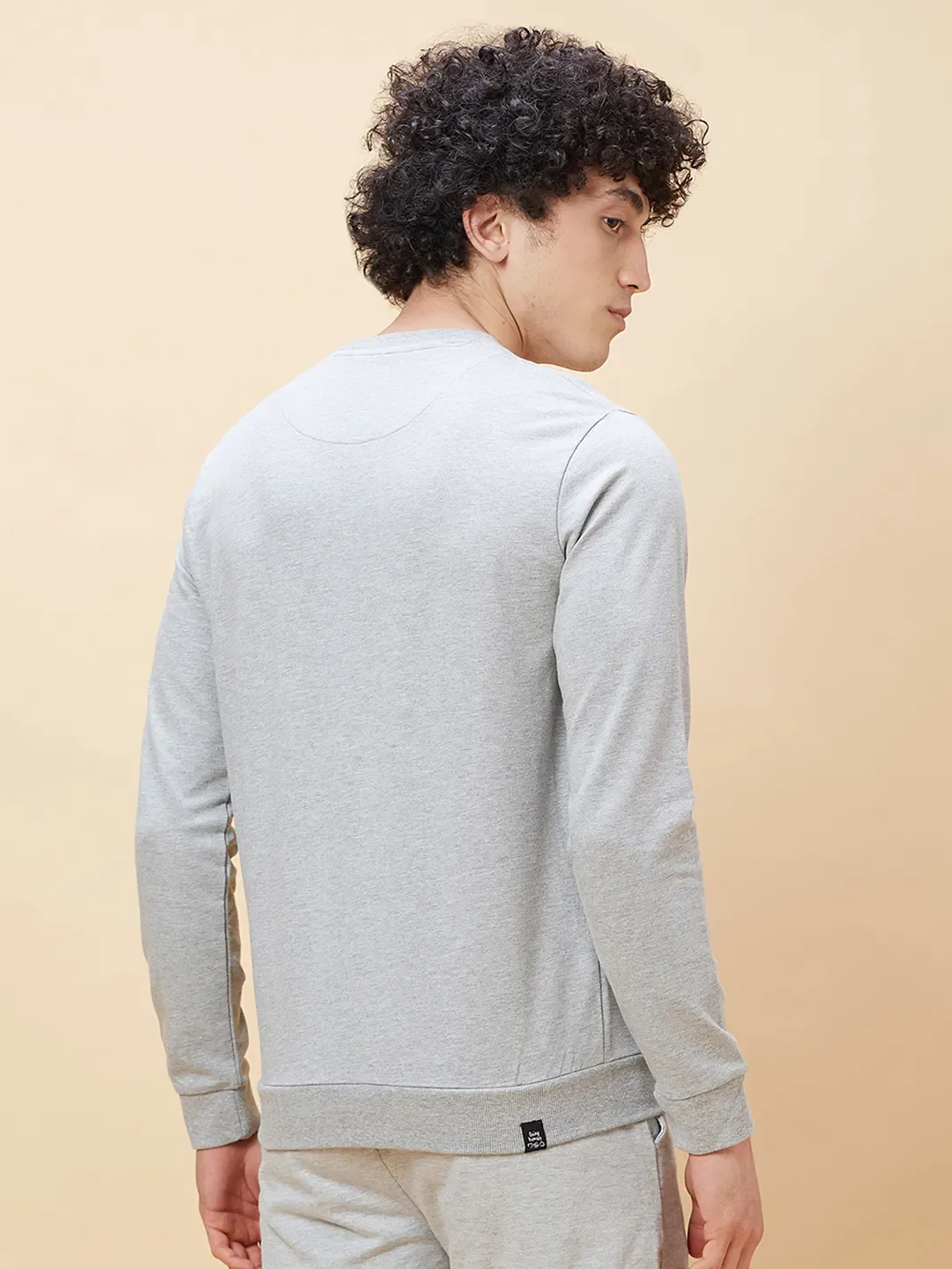 Grey Regular Fit Round Neck Long Sleeves Men's Sweatshirt by Being Human Clothing - Image 3