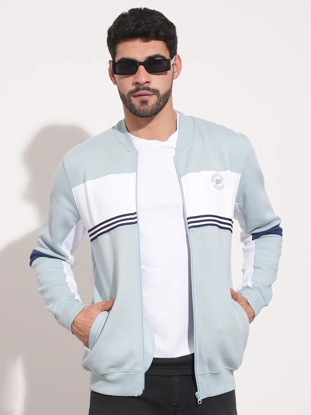 Blue Regular Fit Round Neck Long Sleeves Men's Sweatshirt by Being Human Clothing - Image 6