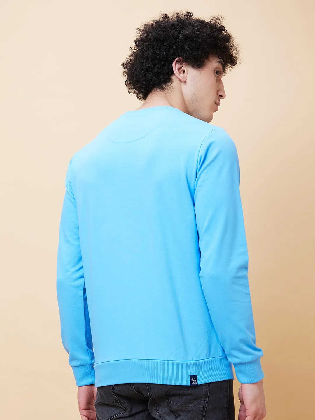 Blue Regular Fit Round Neck Long Sleeves Men's Sweatshirt by Being Human Clothing - Image 2