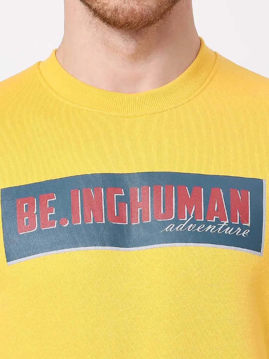 Mustard Regular Fit Men's Sweatshirt by Being Human Clothing - Image 5