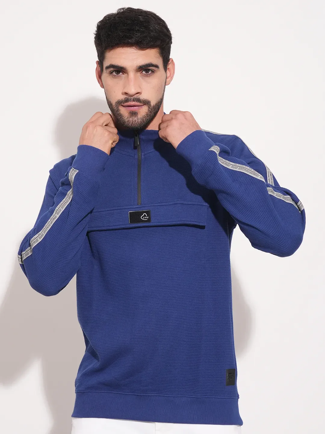 Blue Regular Fit Round Neck Long Sleeves Men's Sweatshirt by Being Human Clothing