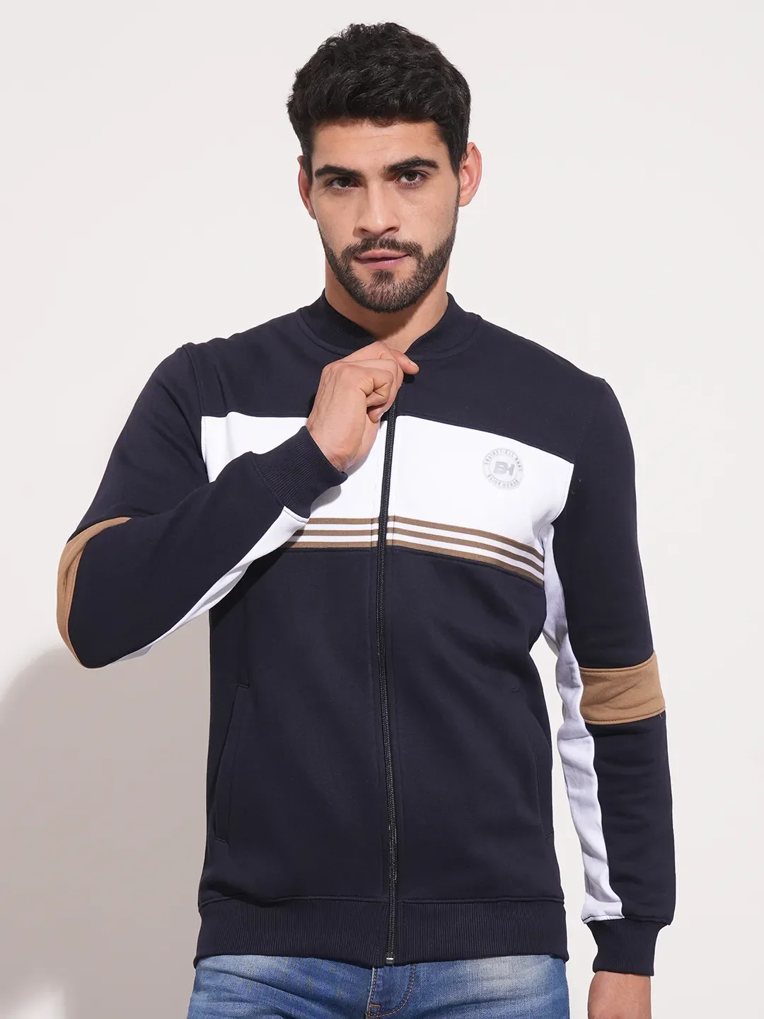 Blue Regular Fit Round Neck Long Sleeves Men's Sweatshirt by Being Human Clothing