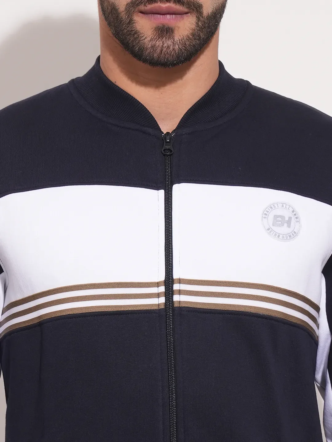 Blue Regular Fit Round Neck Long Sleeves Men's Sweatshirt by Being Human Clothing - Image 5