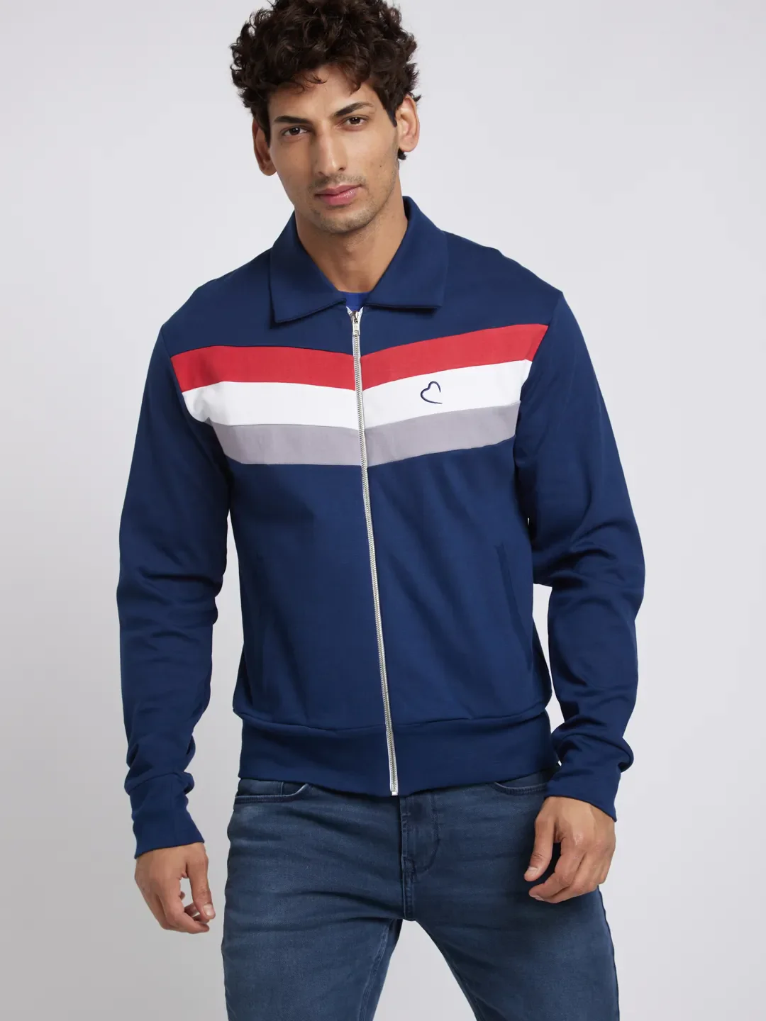 Blue Regular Fit Round Neck Long Sleeves Men's Sweatshirt by Being Human Clothing