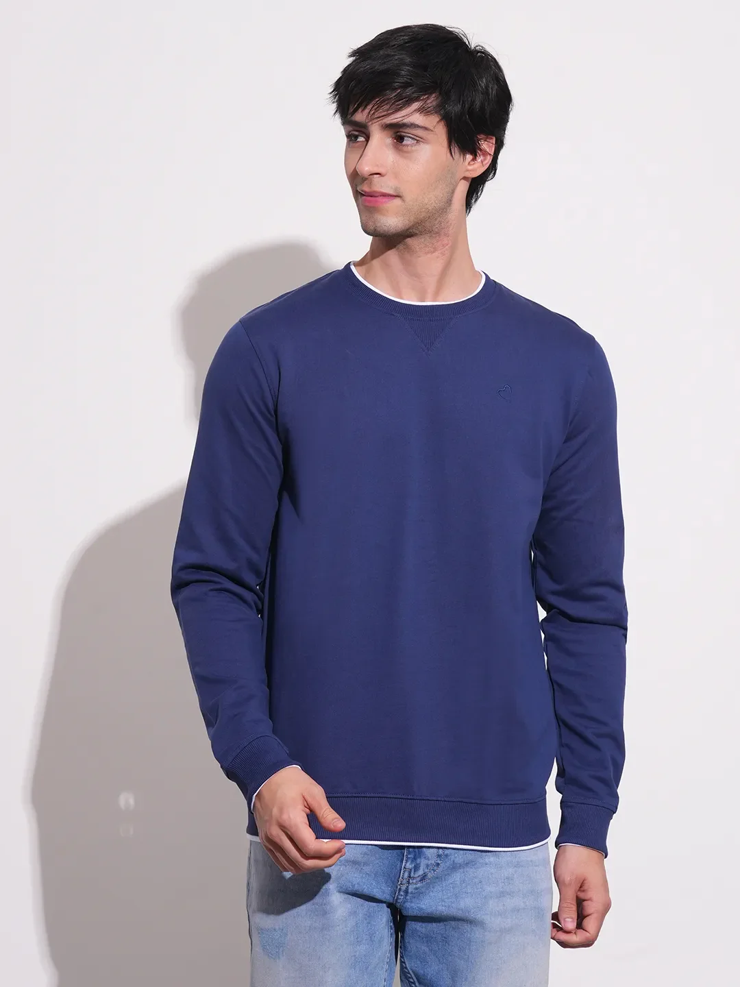 Blue Regular Fit Round Neck Long Sleeves Men's Sweatshirt by Being Human Clothing