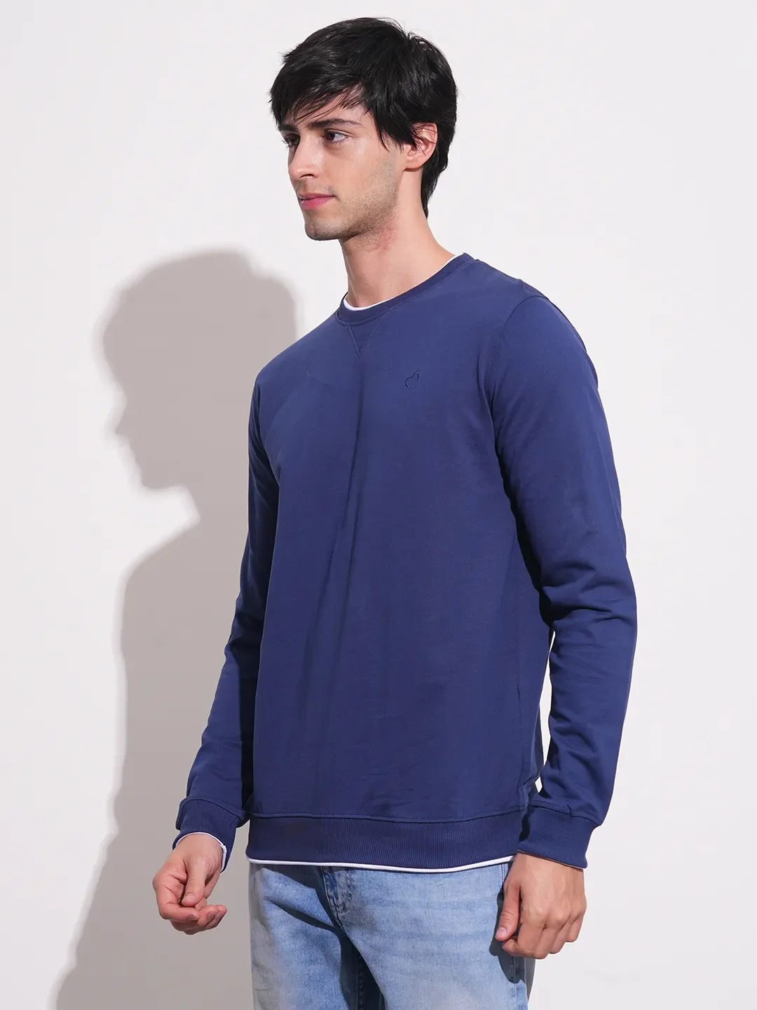 Blue Regular Fit Round Neck Long Sleeves Men's Sweatshirt by Being Human Clothing - Image 2