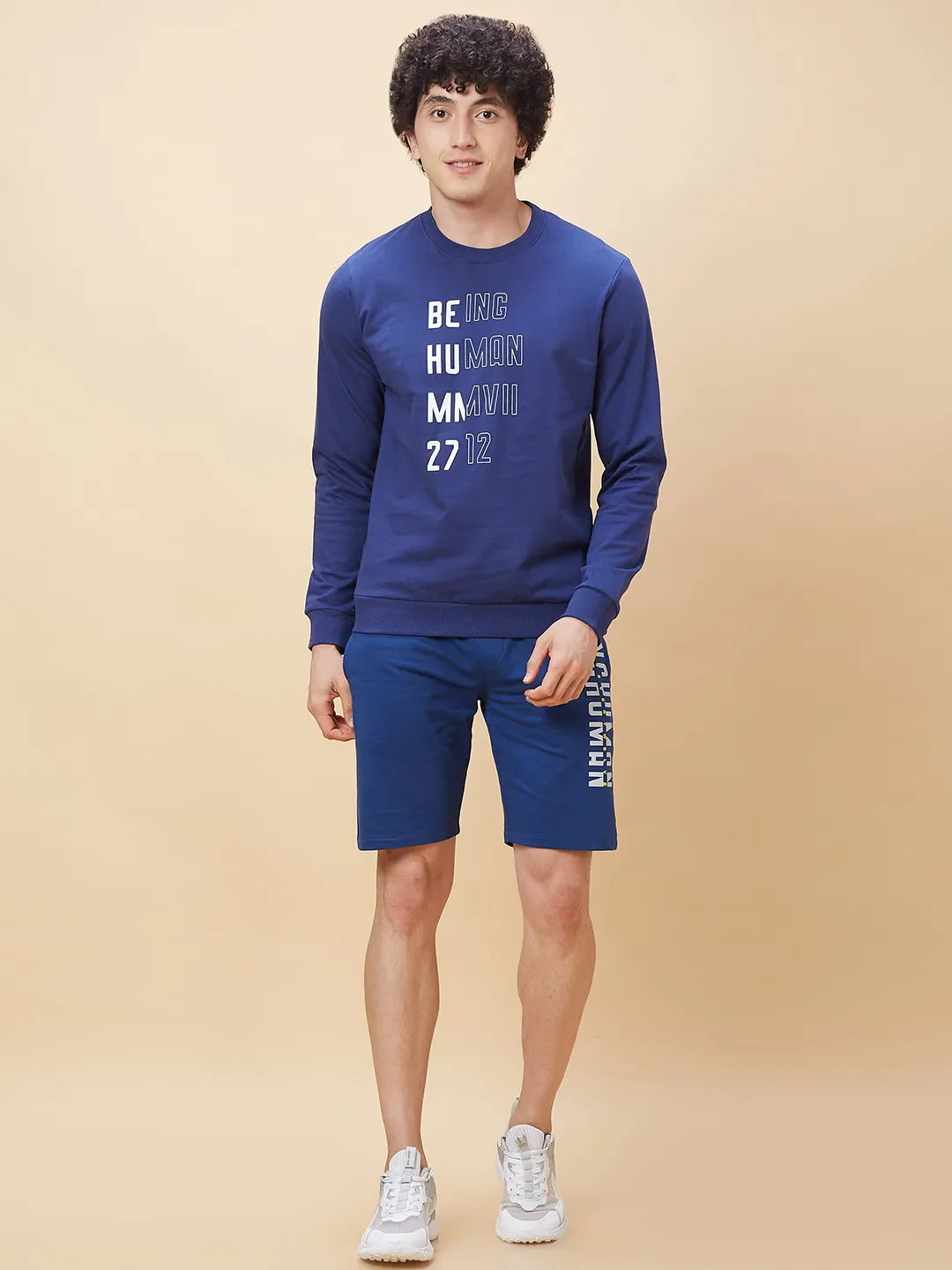 Blue Regular Fit Round Neck Long Sleeves Men's Sweatshirt by Being Human Clothing - Image 2