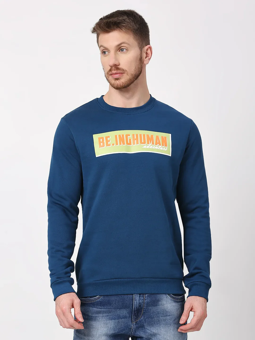 Navy Regular Fit Men's Sweatshirt by Being Human Clothing
