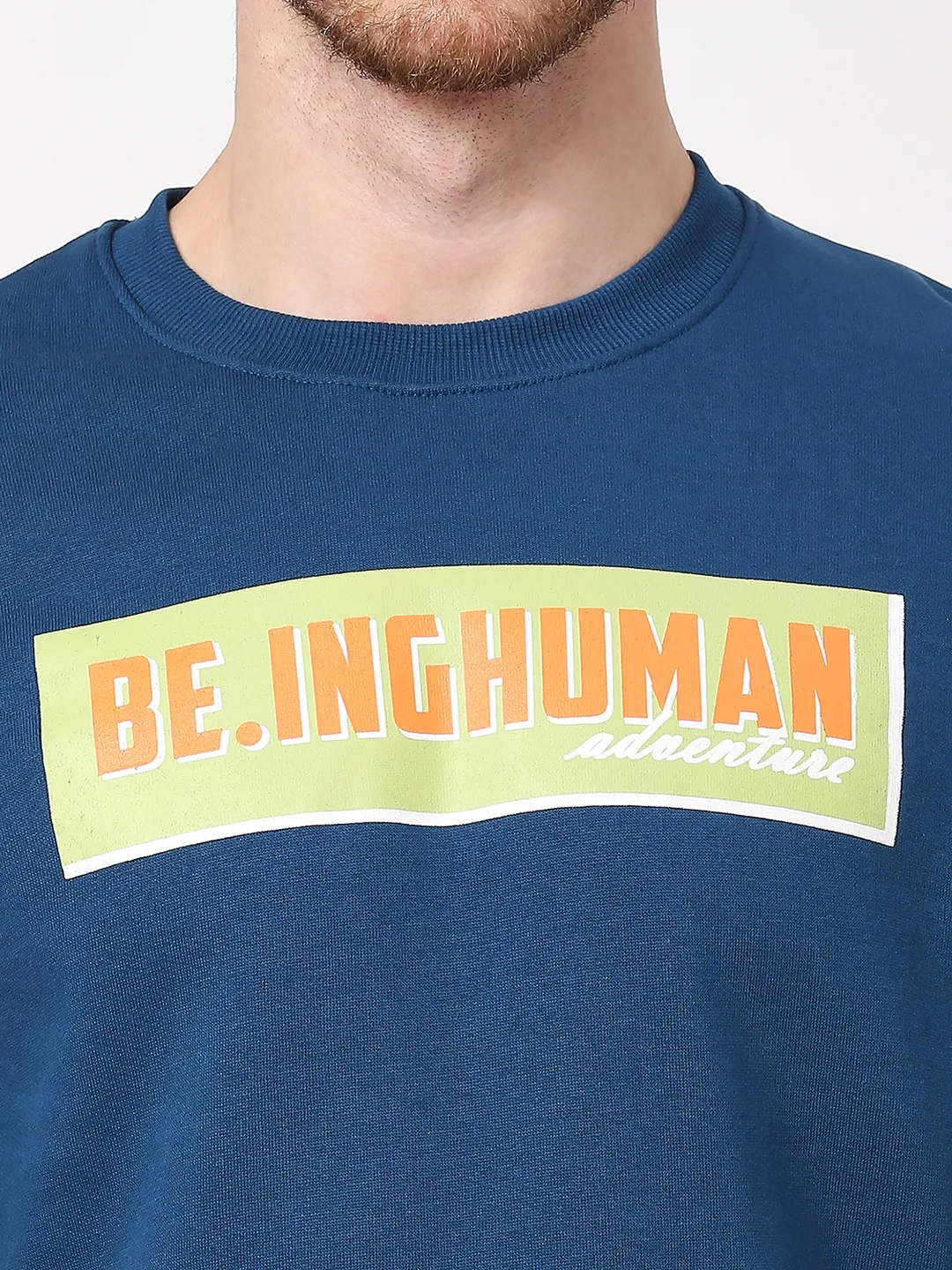 Navy Regular Fit Men's Sweatshirt by Being Human Clothing - Image 6