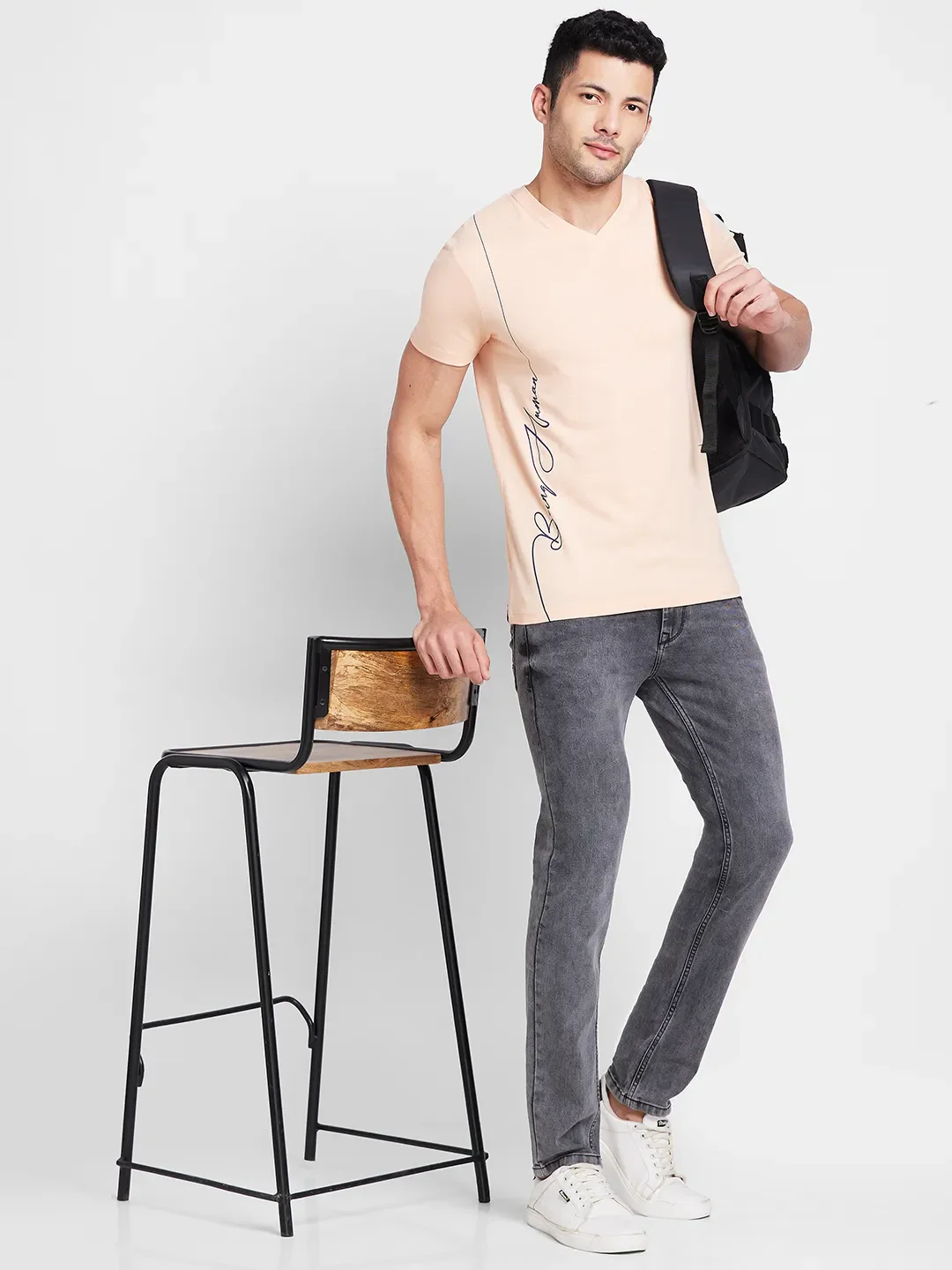 Apricot Regular Fit Round Neck Men's T-Shirt by Being Human Clothing - Image 6