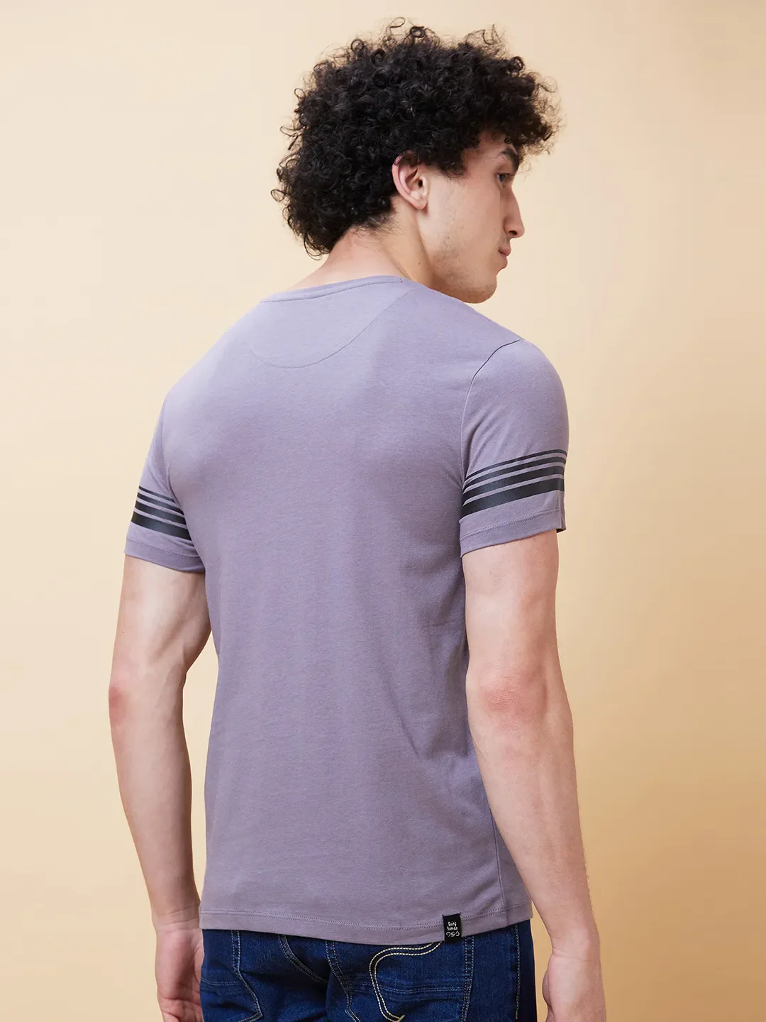 Grey Regular Fit Men's Short Sleeves T-Shirt by Being Human Clothing - Image 3