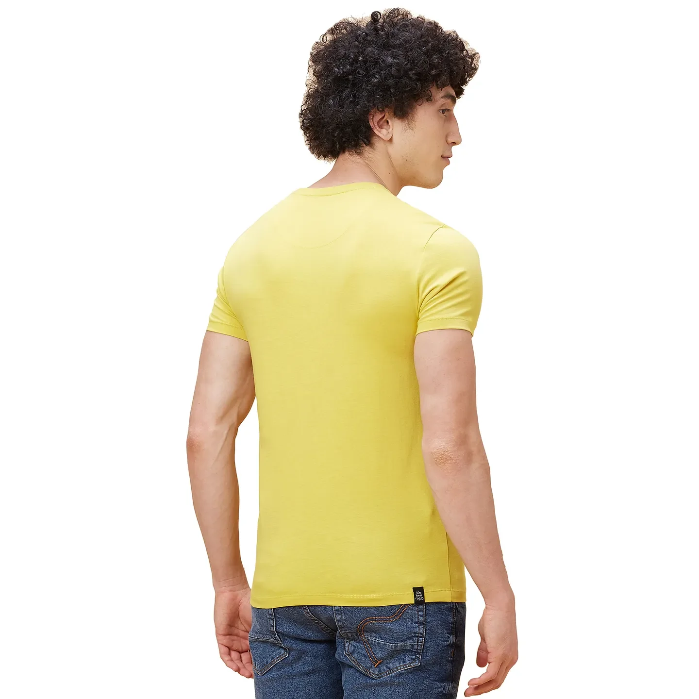 Yellow Regular Fit Men's Short Sleeves T-Shirt by Being Human Clothing - Image 3