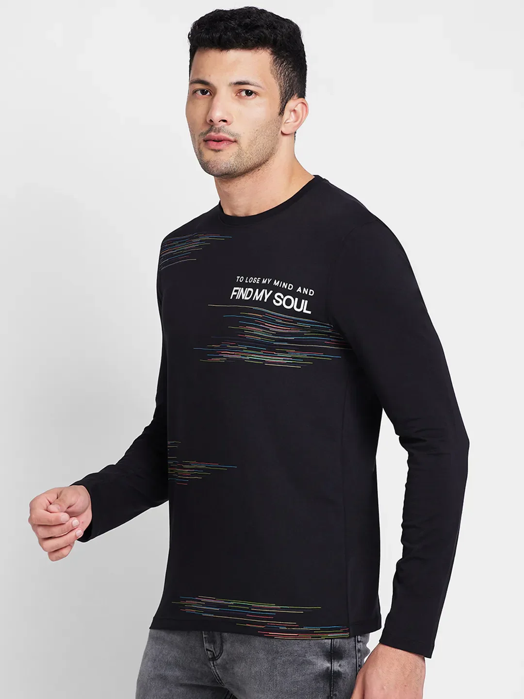 Black Regular Fit Round Neck Men's T-Shirt by Being Human Clothing - Image 6