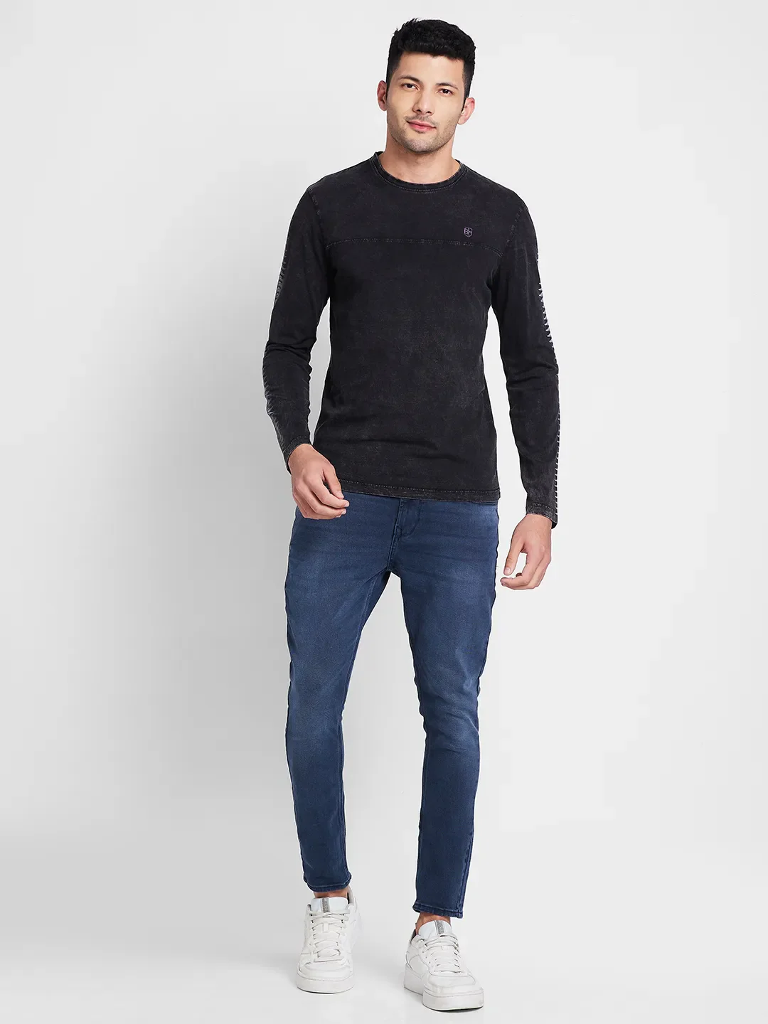 Black Regular Fit Round Neck Men's T-Shirt by Being Human Clothing - Image 2