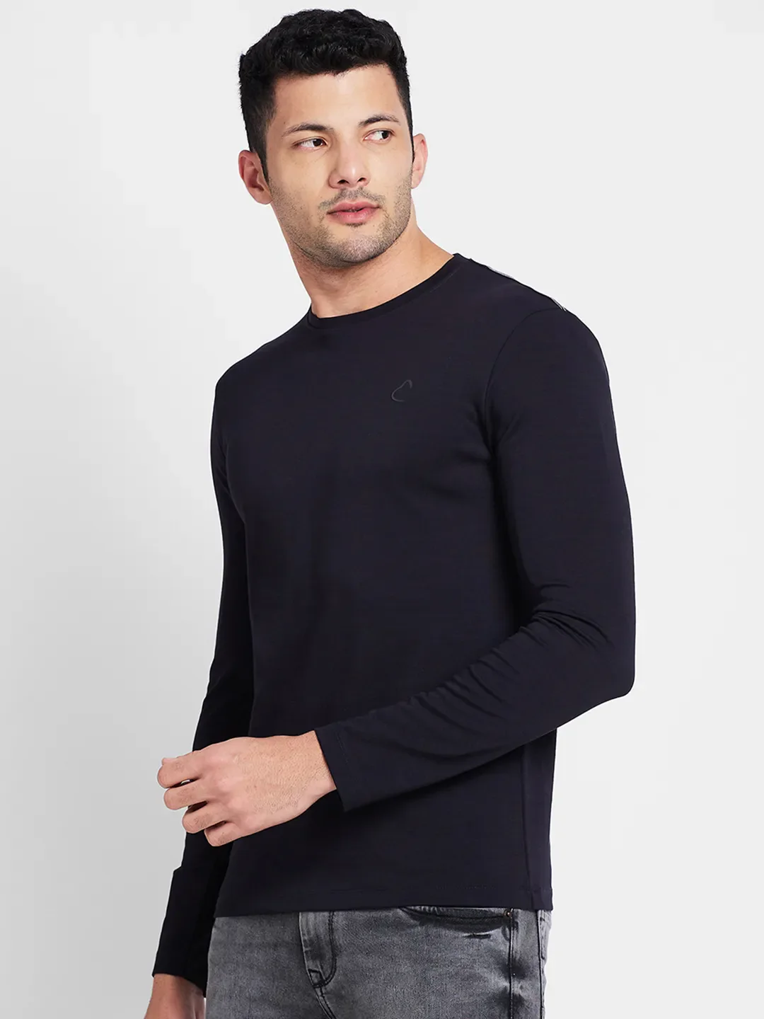 Black Regular Fit Men's Long Sleeves T-Shirt by Being Human Clothing - Image 4