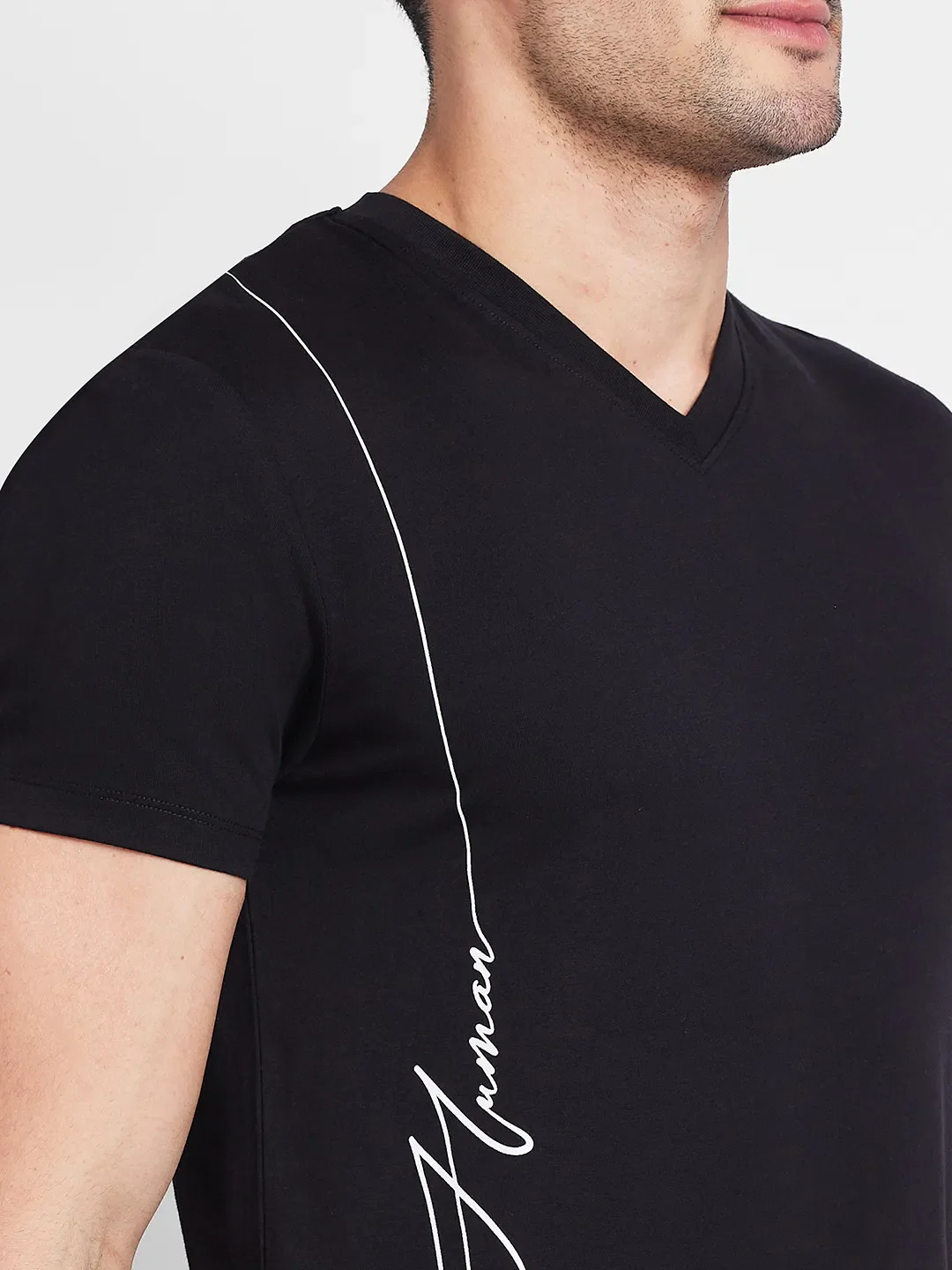 Black Regular Fit Men's Short Sleeves T-Shirt by Being Human Clothing - Image 5