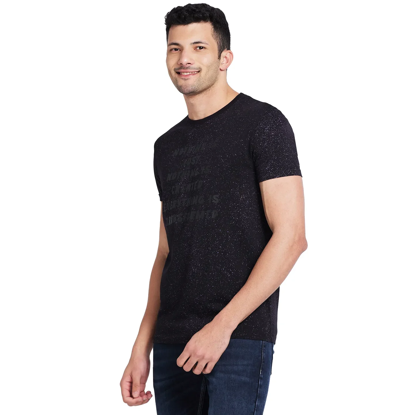 Black Regular Fit Men's Short Sleeves T-Shirt by Being Human Clothing - Image 4