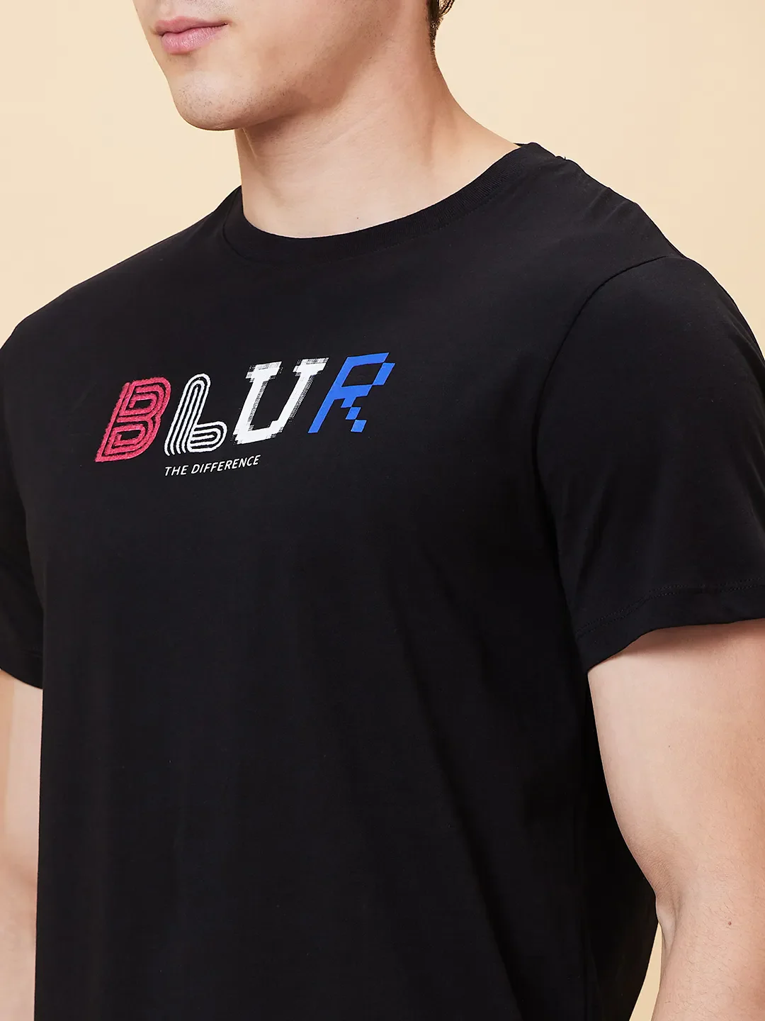 Black Regular Fit Round Neck Men's T-Shirt by Being Human Clothing - Image 5