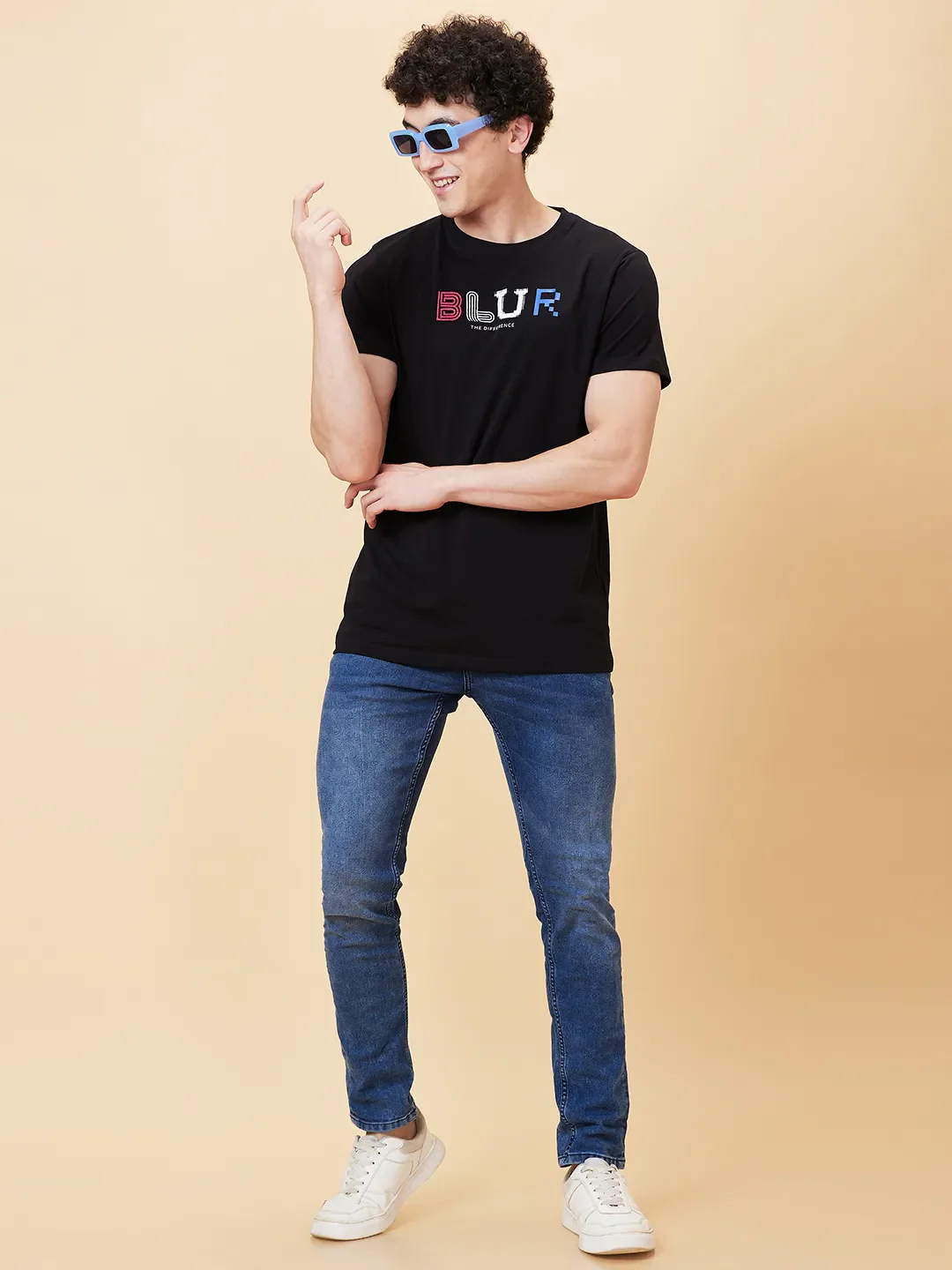Black Regular Fit Round Neck Men's T-Shirt by Being Human Clothing - Image 6