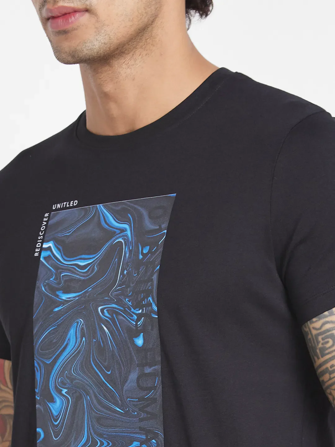 Black Regular Fit Men's Short Sleeves T-Shirt by Being Human Clothing - Image 5