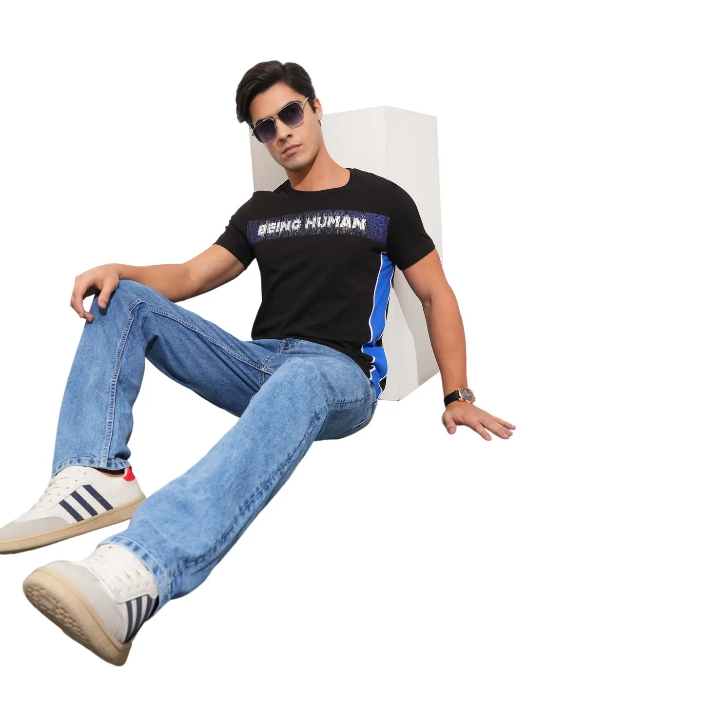 Black Regular Fit Men's T-Shirt By Being Human Clothing - Image 4
