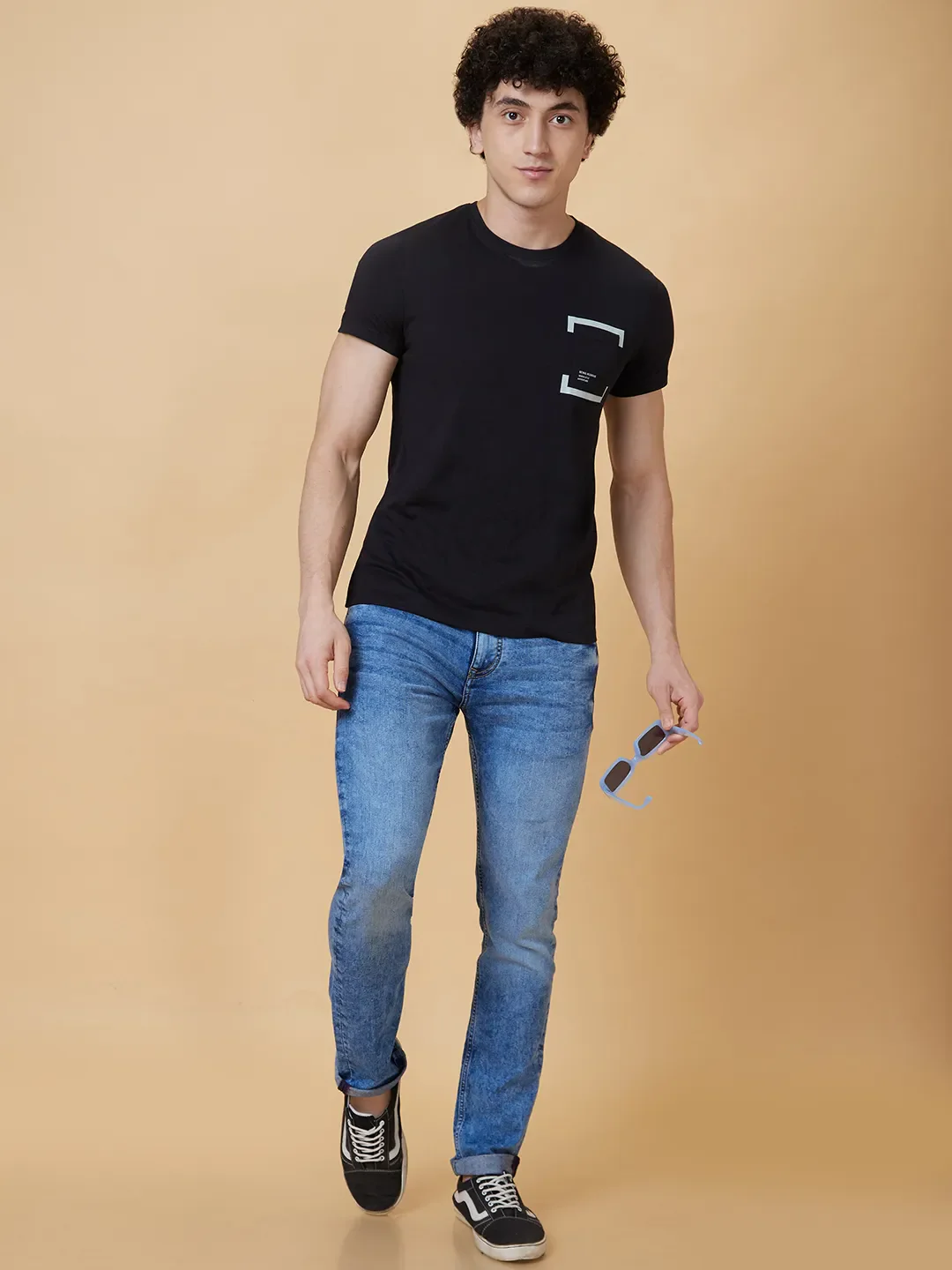 Black Regular Fit Men's Short Sleeves T-Shirt by Being Human Clothing - Image 6
