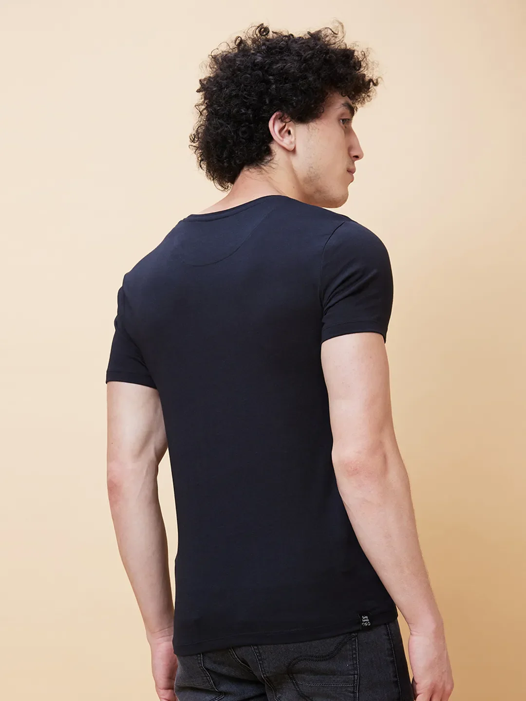 Black Regular Fit Men's Short Sleeves T-Shirt by Being Human Clothing - Image 3