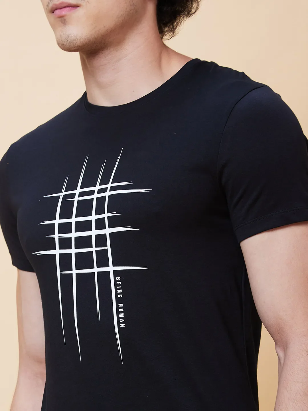 Black Regular Fit Men's Short Sleeves T-Shirt by Being Human Clothing - Image 5
