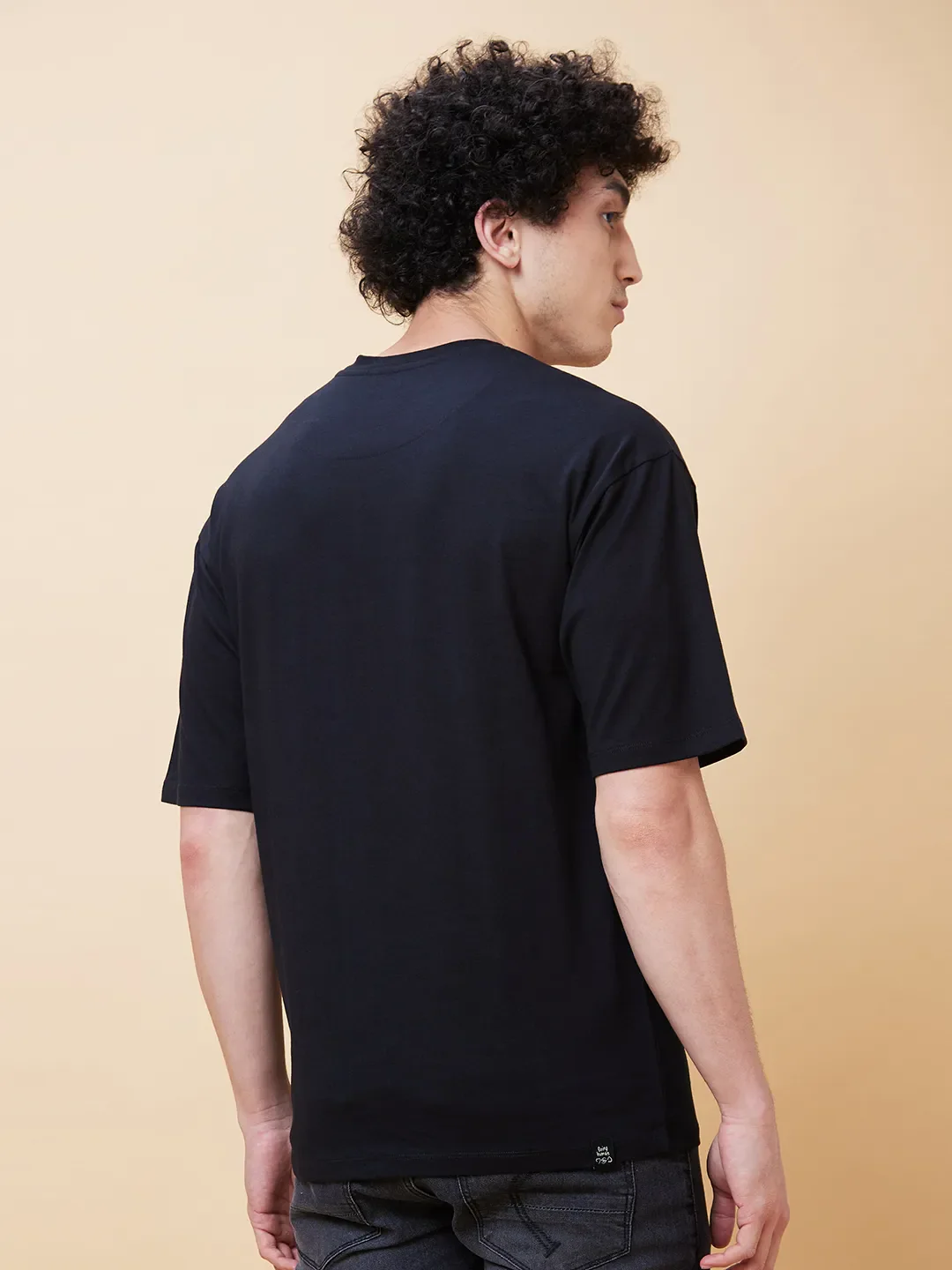 Black Regular Fit Men's Short Sleeves T-Shirt by Being Human Clothing - Image 2